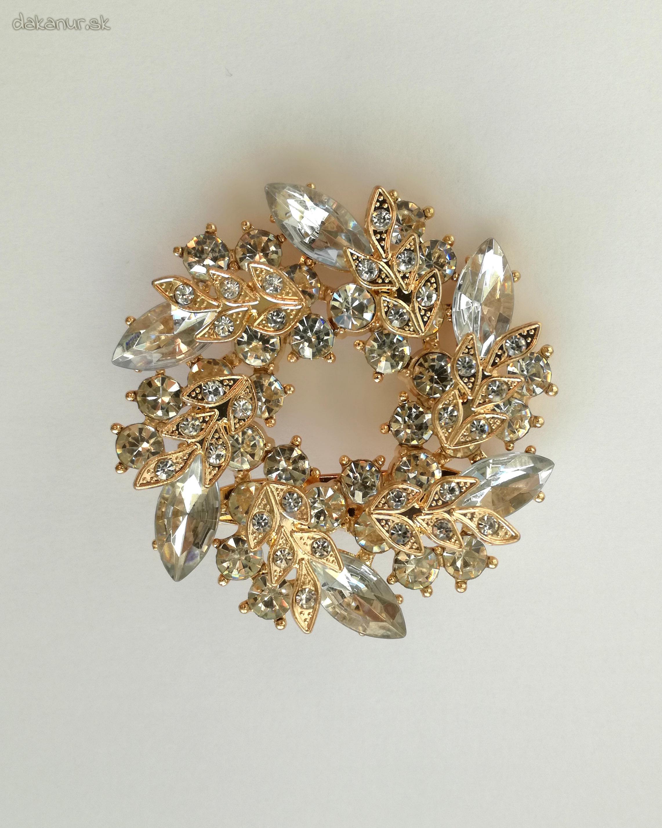 Strieborná brošňa s listami