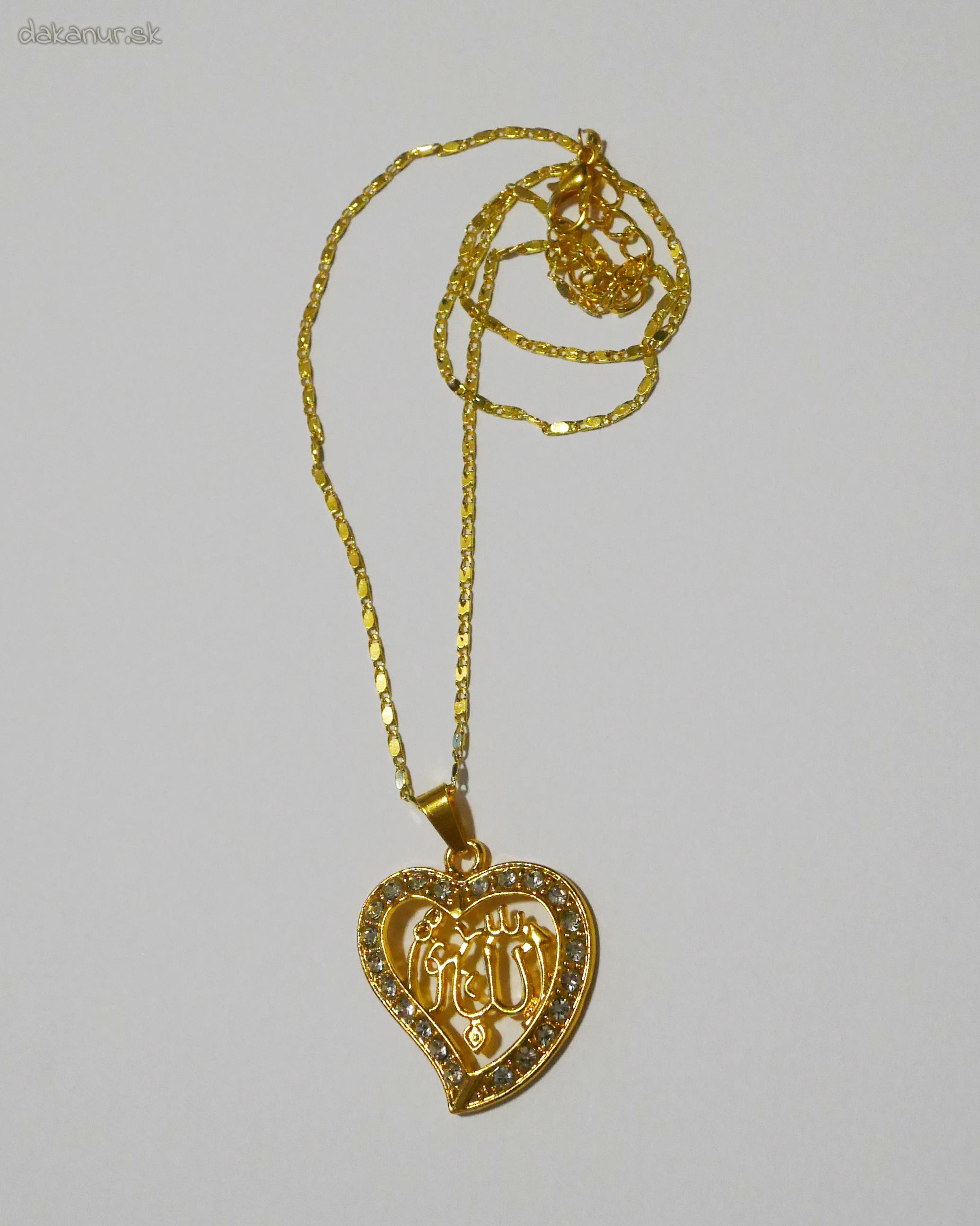 Islamský náhrdelník zlaté srdce