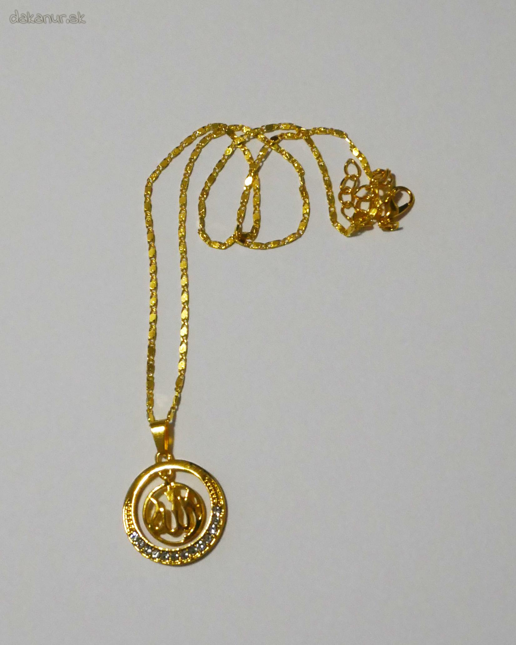 Islamský náhrdelník zlatý kruh