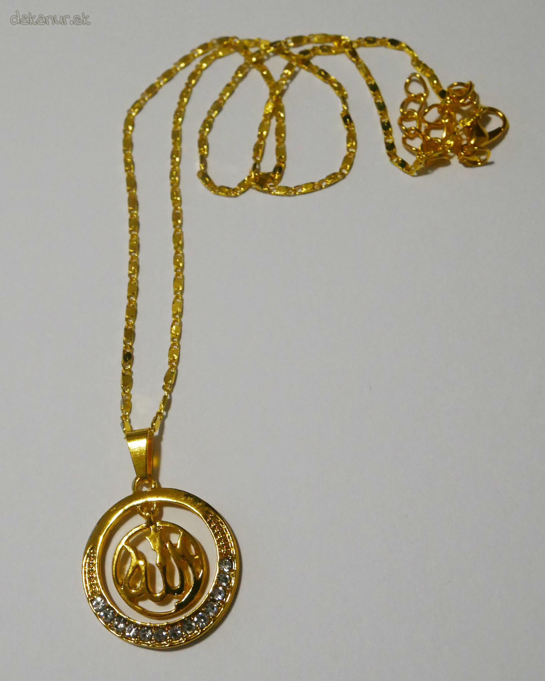 Islamský náhrdelník zlatý kruh