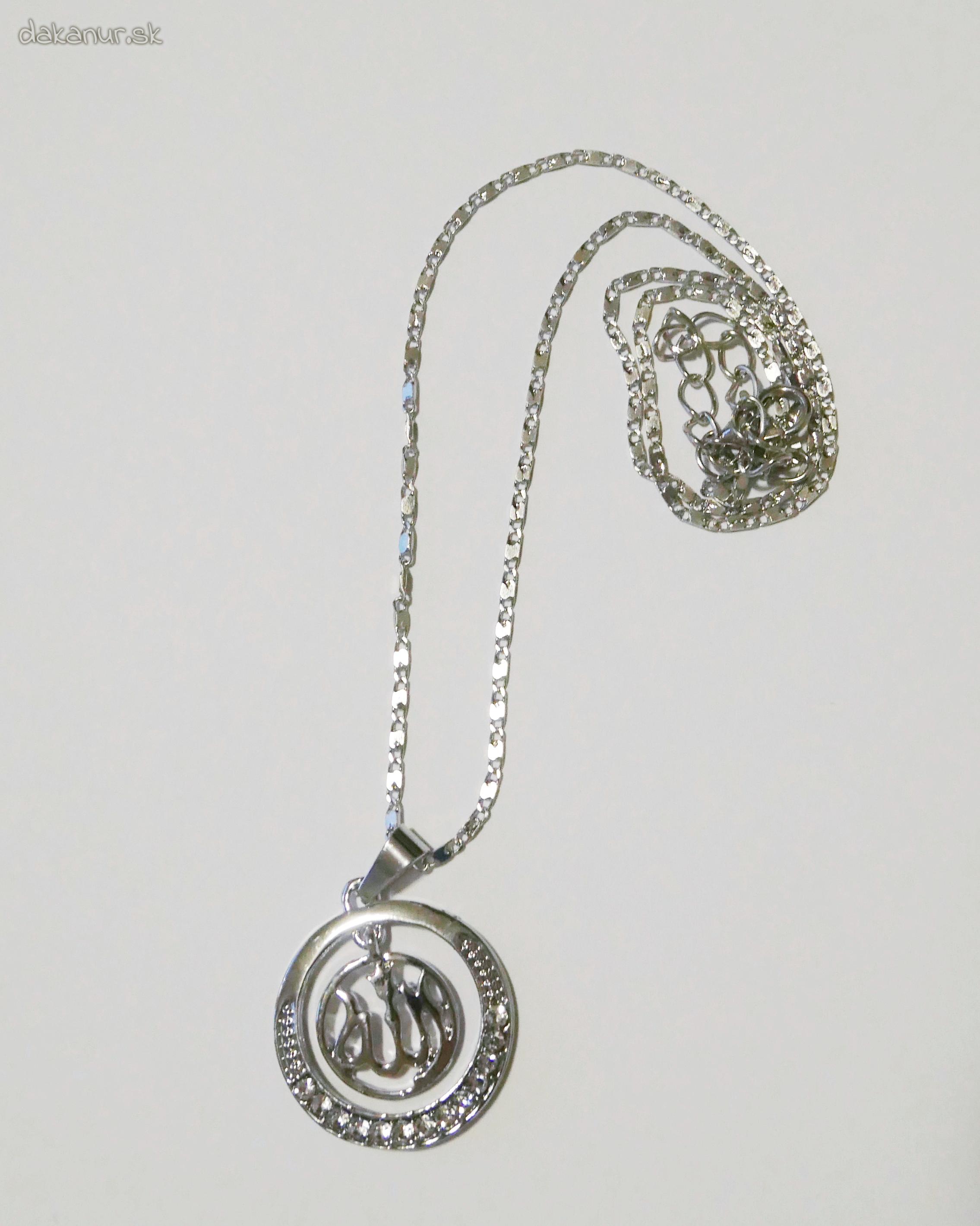 Islamský náhrdelník strieborný kruh
