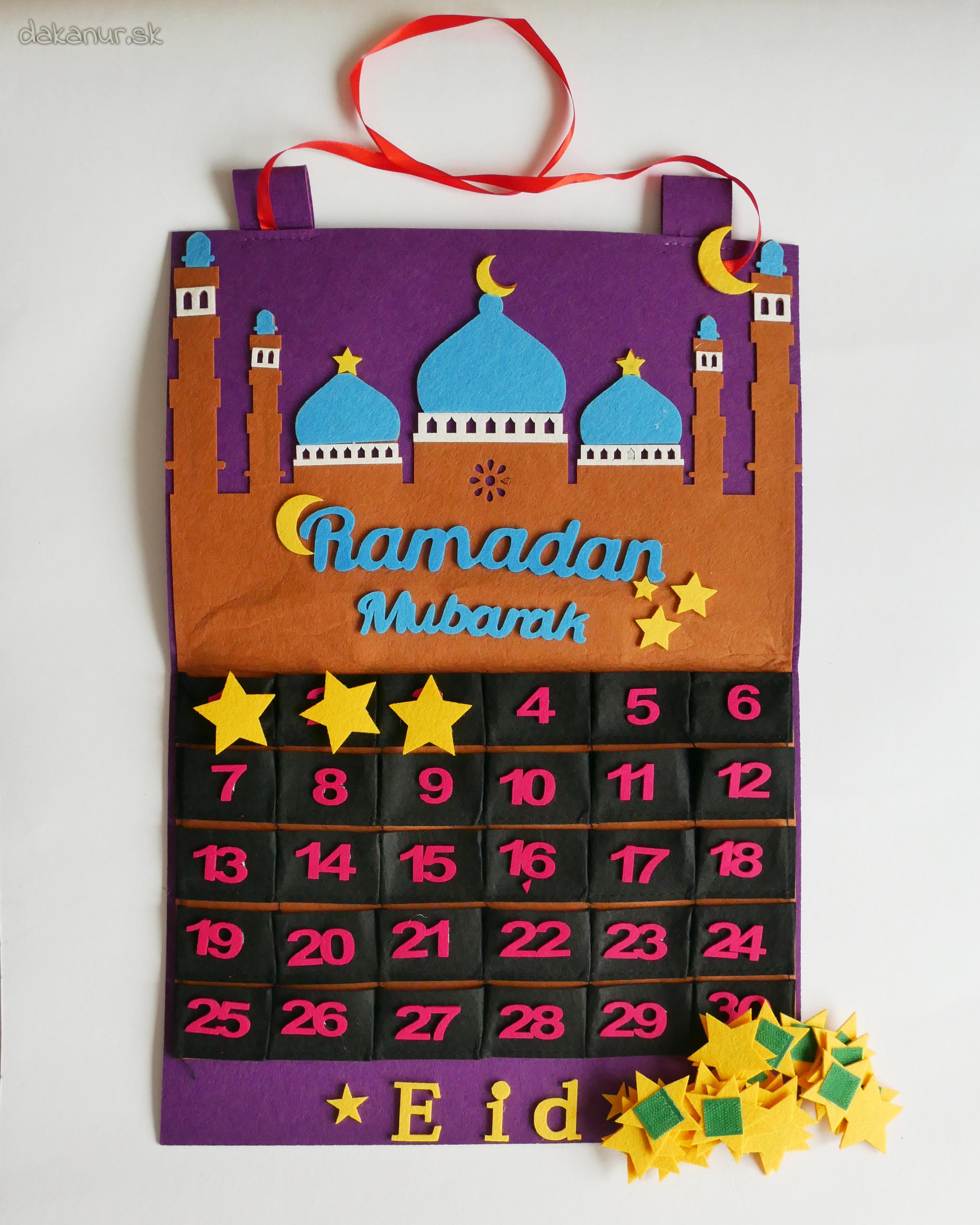 Fialový ramadánový detský kalendár