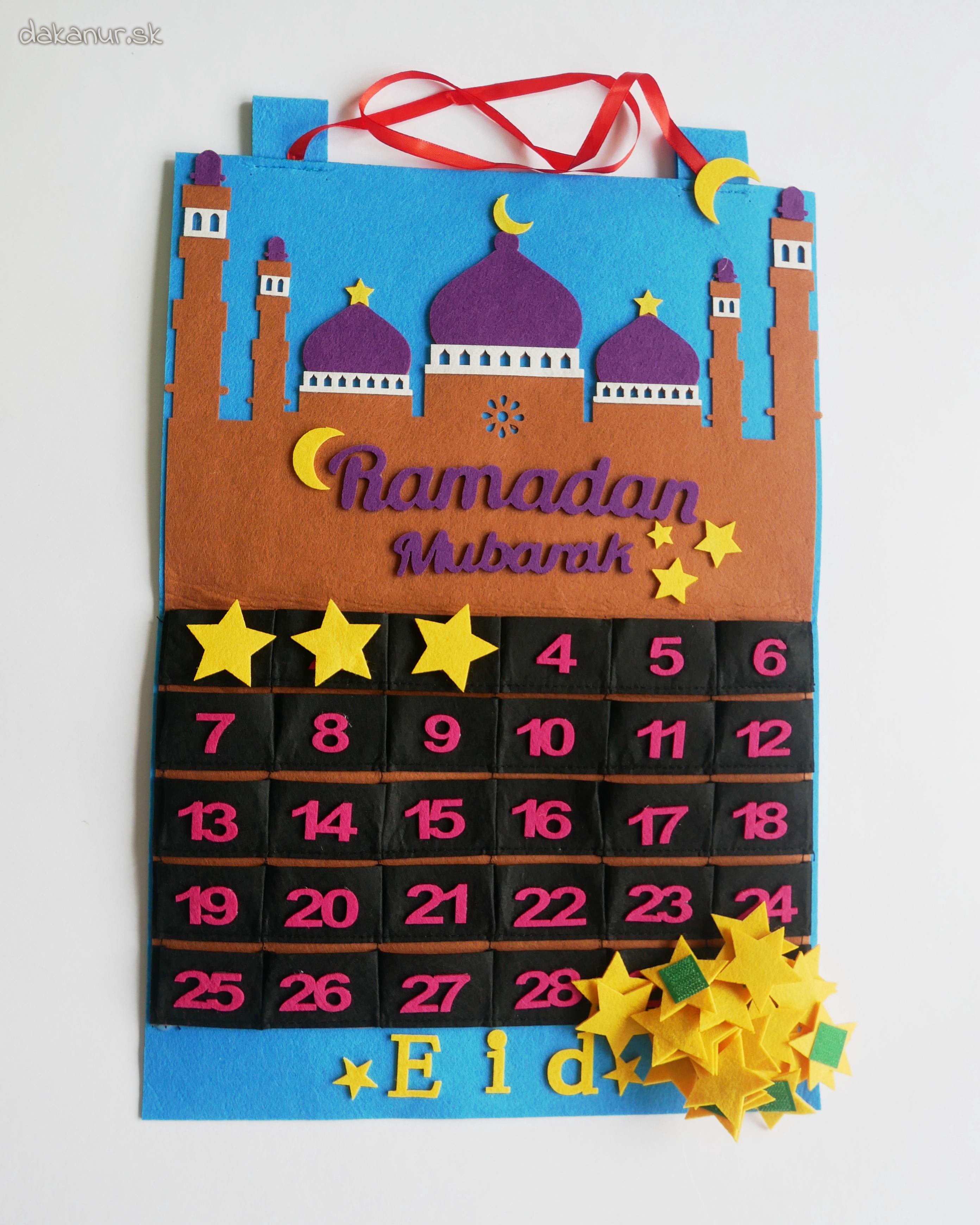 Modrý ramadánový detský kalendár