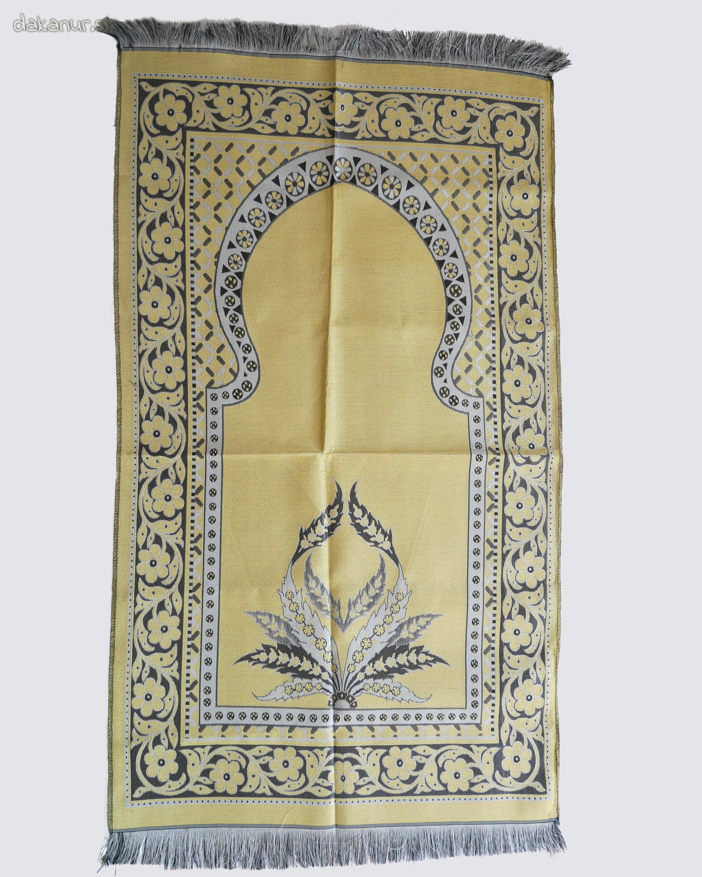 Islamský modlitebný koberec žltý