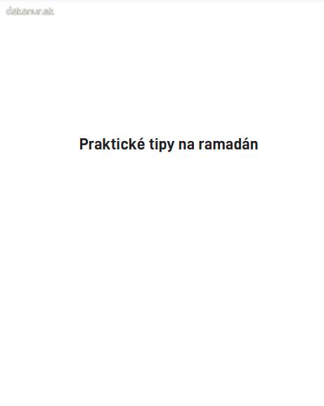 Praktické tipy na Ramadán E-KNIHA