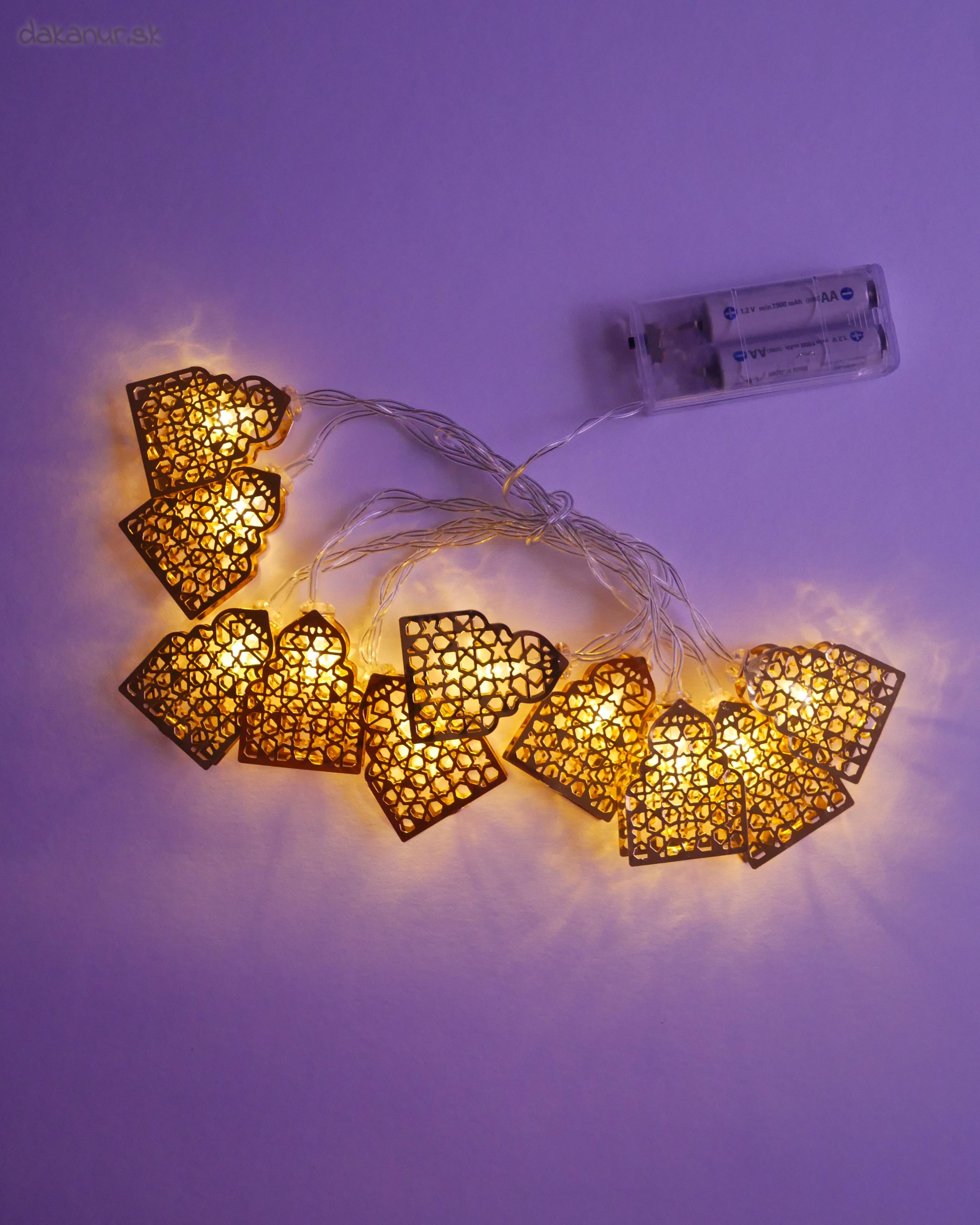 Žlté ramadánové svetielka LED lampáše