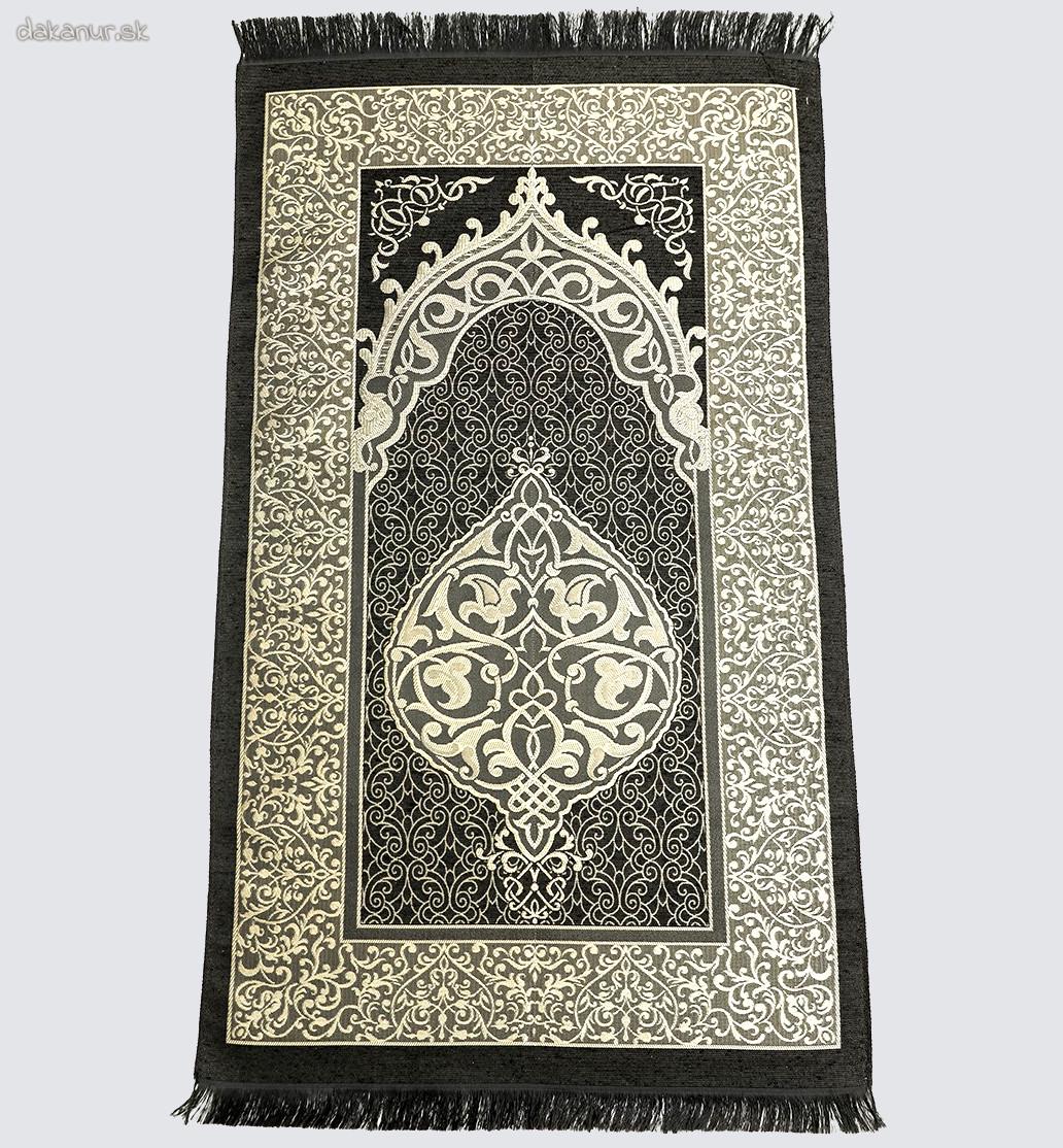 Islamský modlitebný koberec čierny