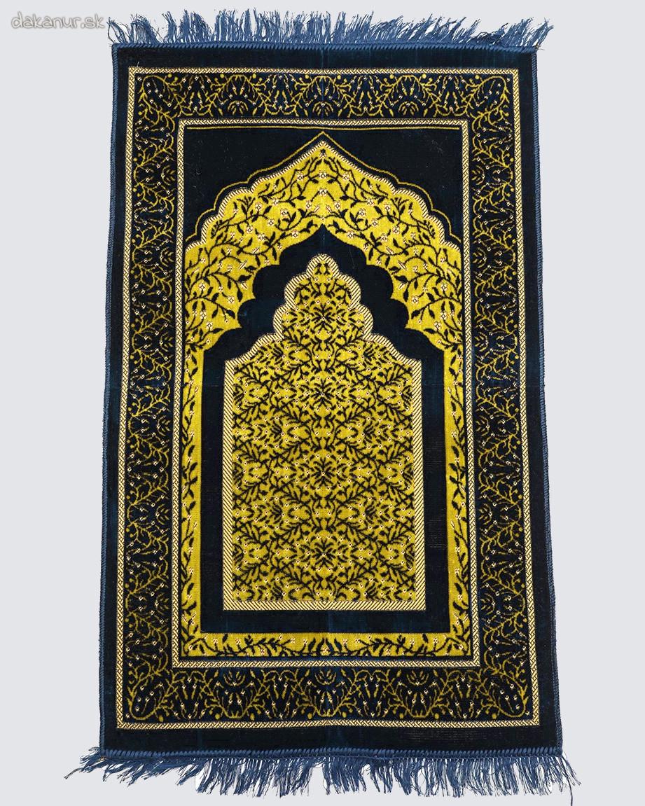 Tmavomodrý hrubý modlitebný koberec