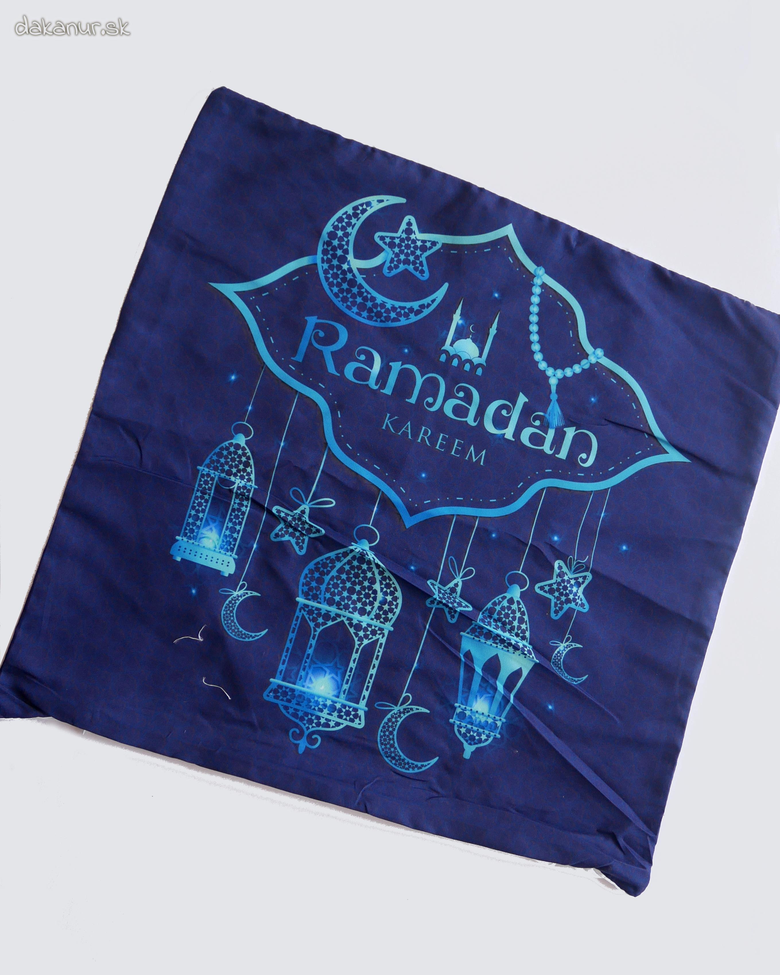Obliečka Ramadan Kareem - tasbih, modrá