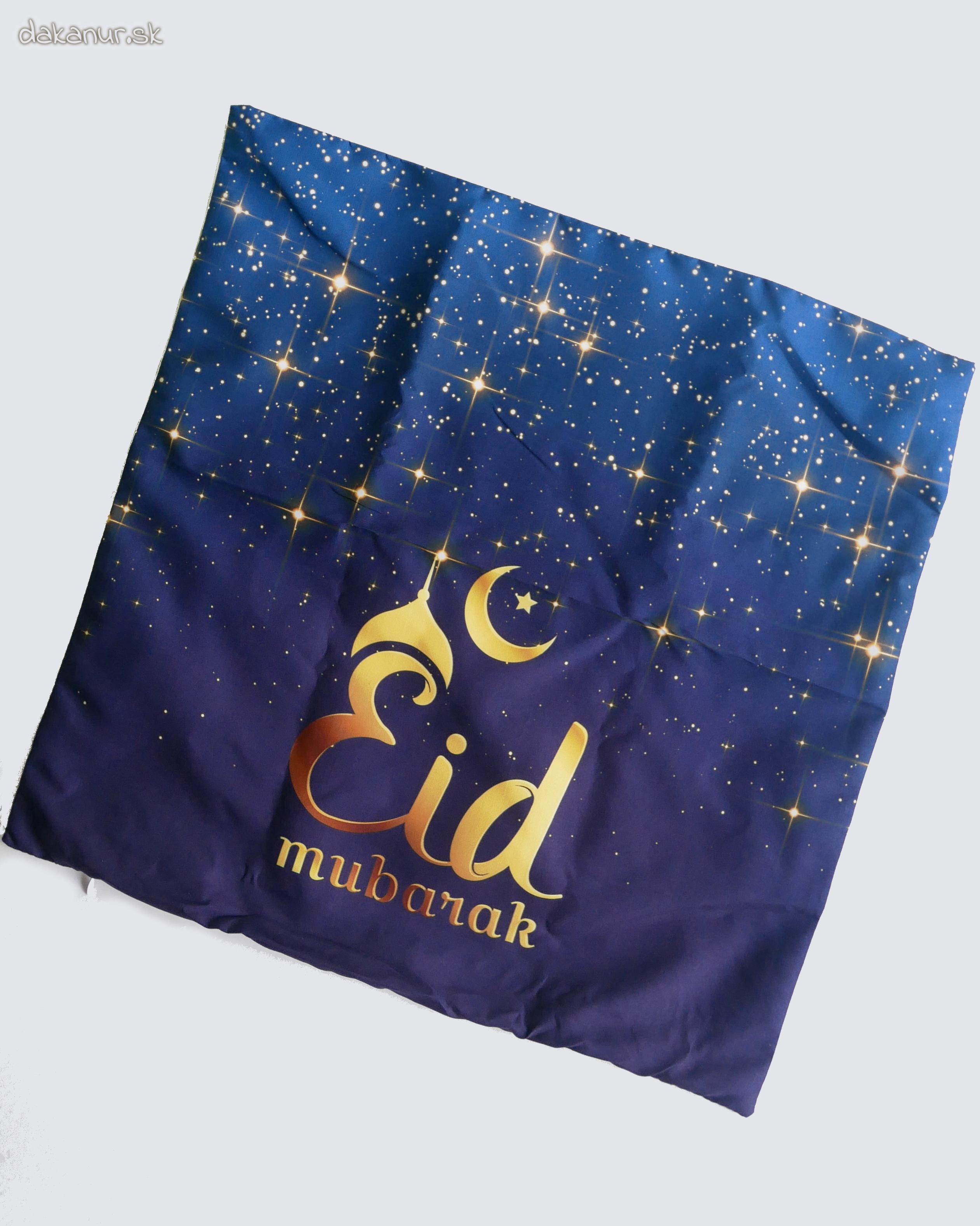 Obliečka na vankúš s potlačou Eid Mubarak, hviezdy