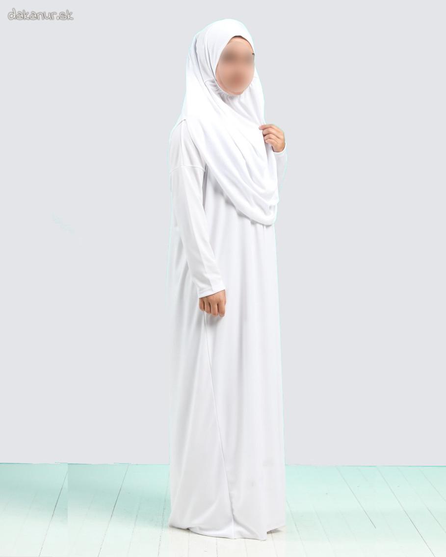 Dievčenské biele modlitebné šaty