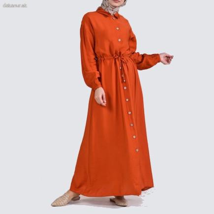 Dlhé dámske letné oranžové - tehlové šaty