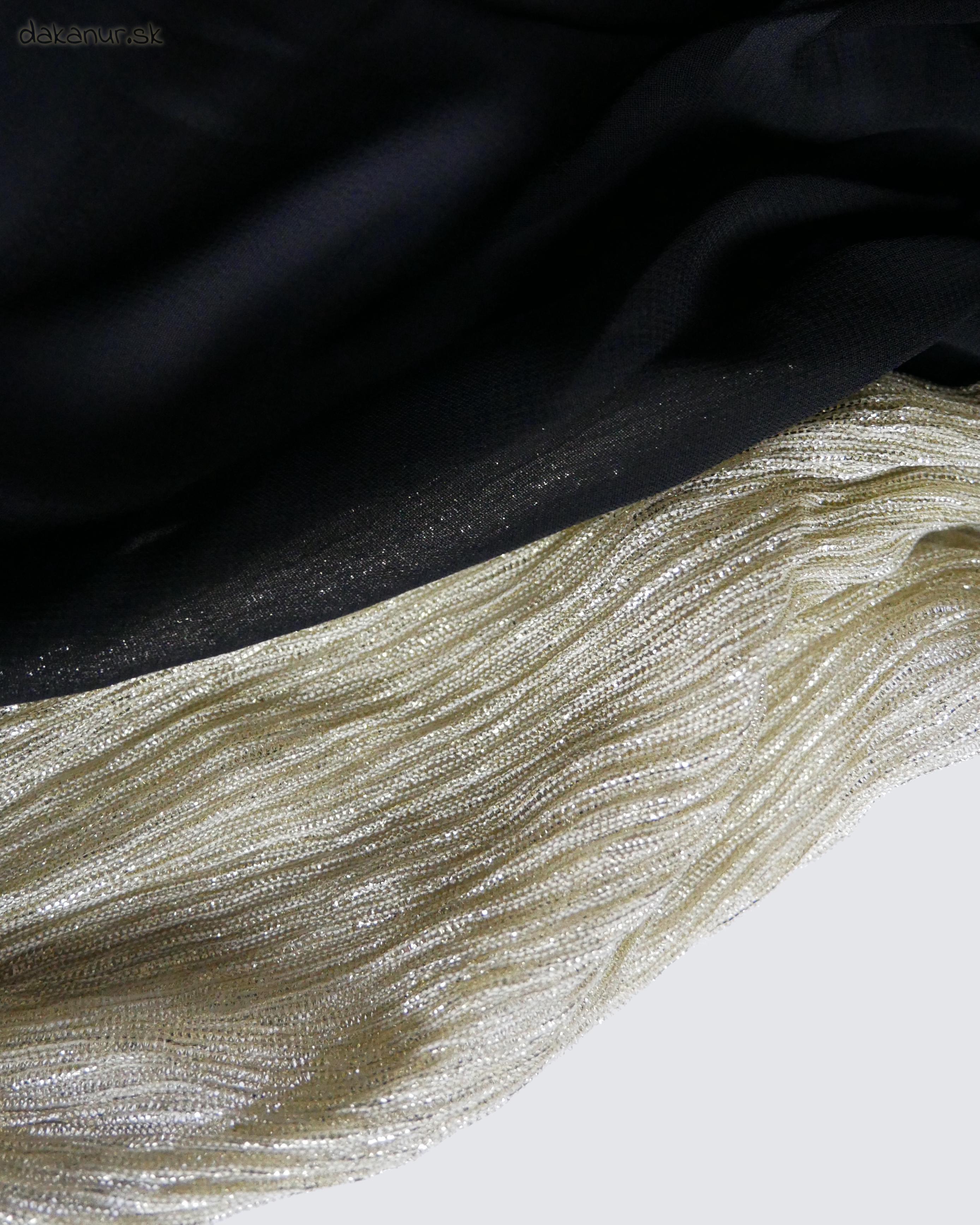 Ozdobný čierno zlatý hijáb