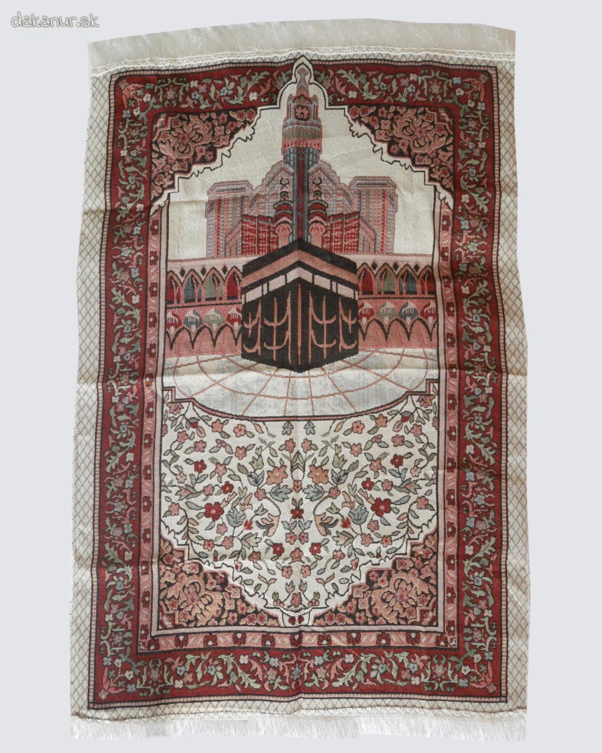 Trblietavý tenký modlitebný koberec Mekka