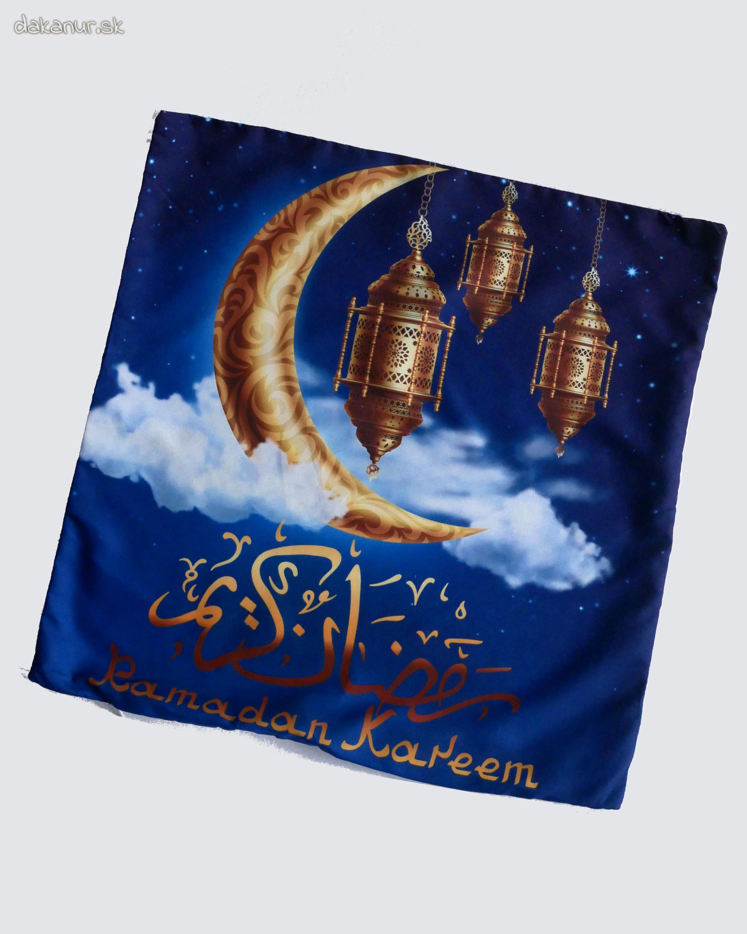 Obliečka Ramadan Kareem, modrý mesiac, písmo
