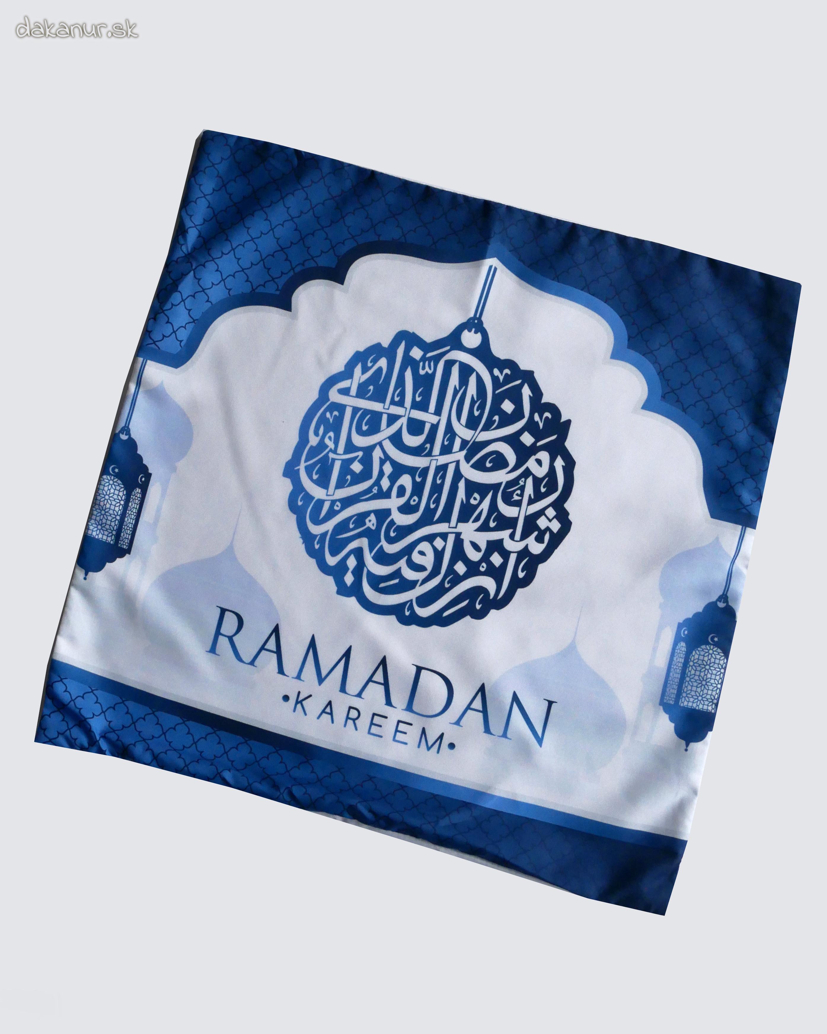 Obliečka Ramadan Kareem bielo modrá