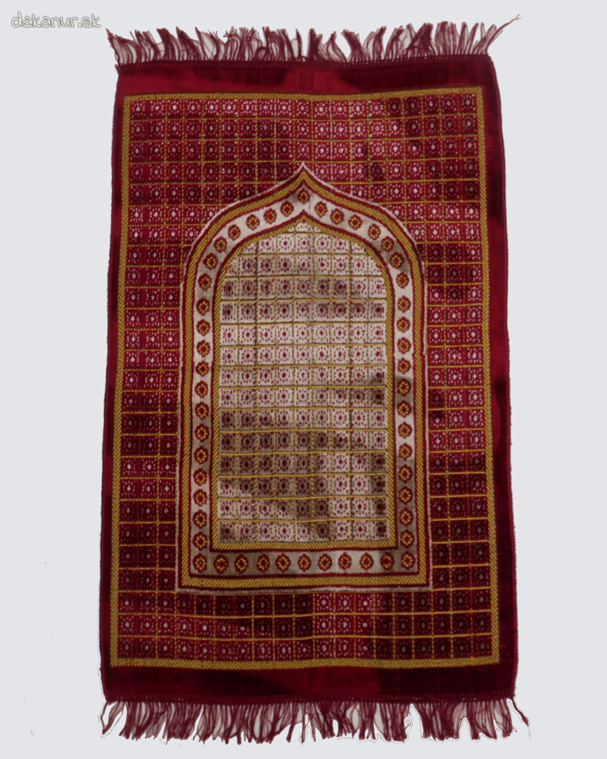 Červený modlitebný koberec