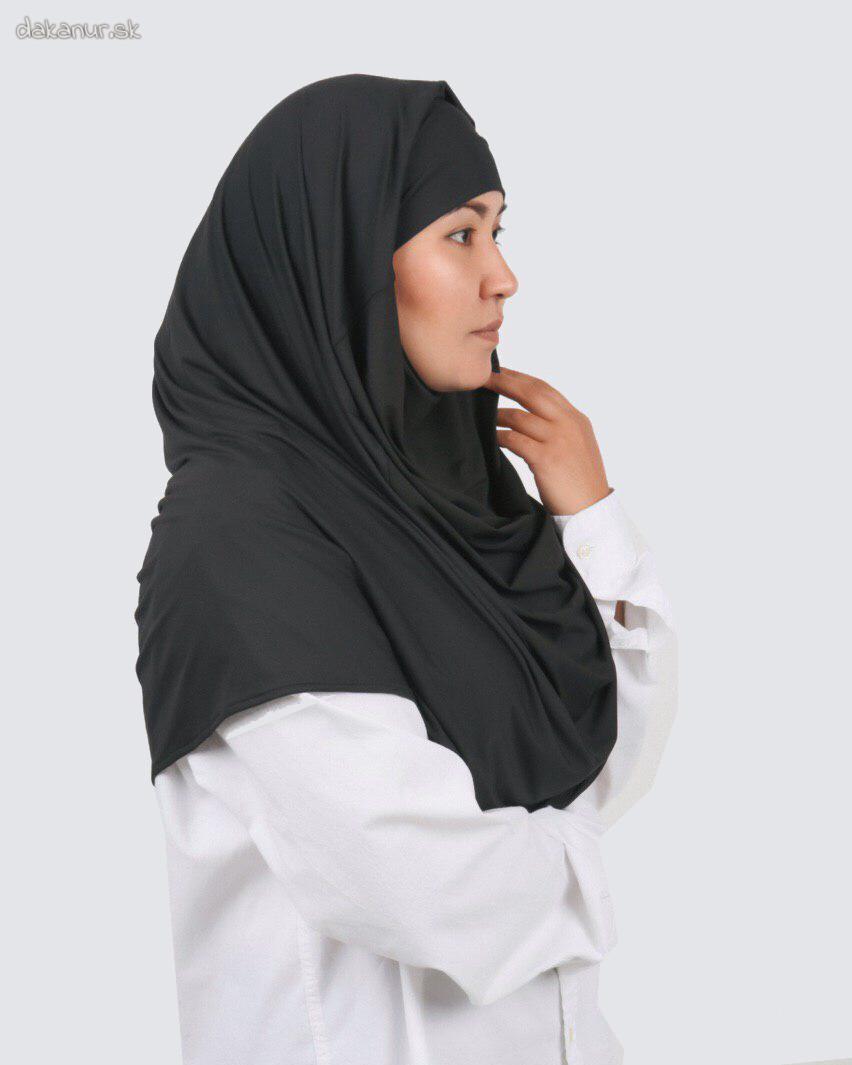 Hijáb čierny s "čiapočkou"