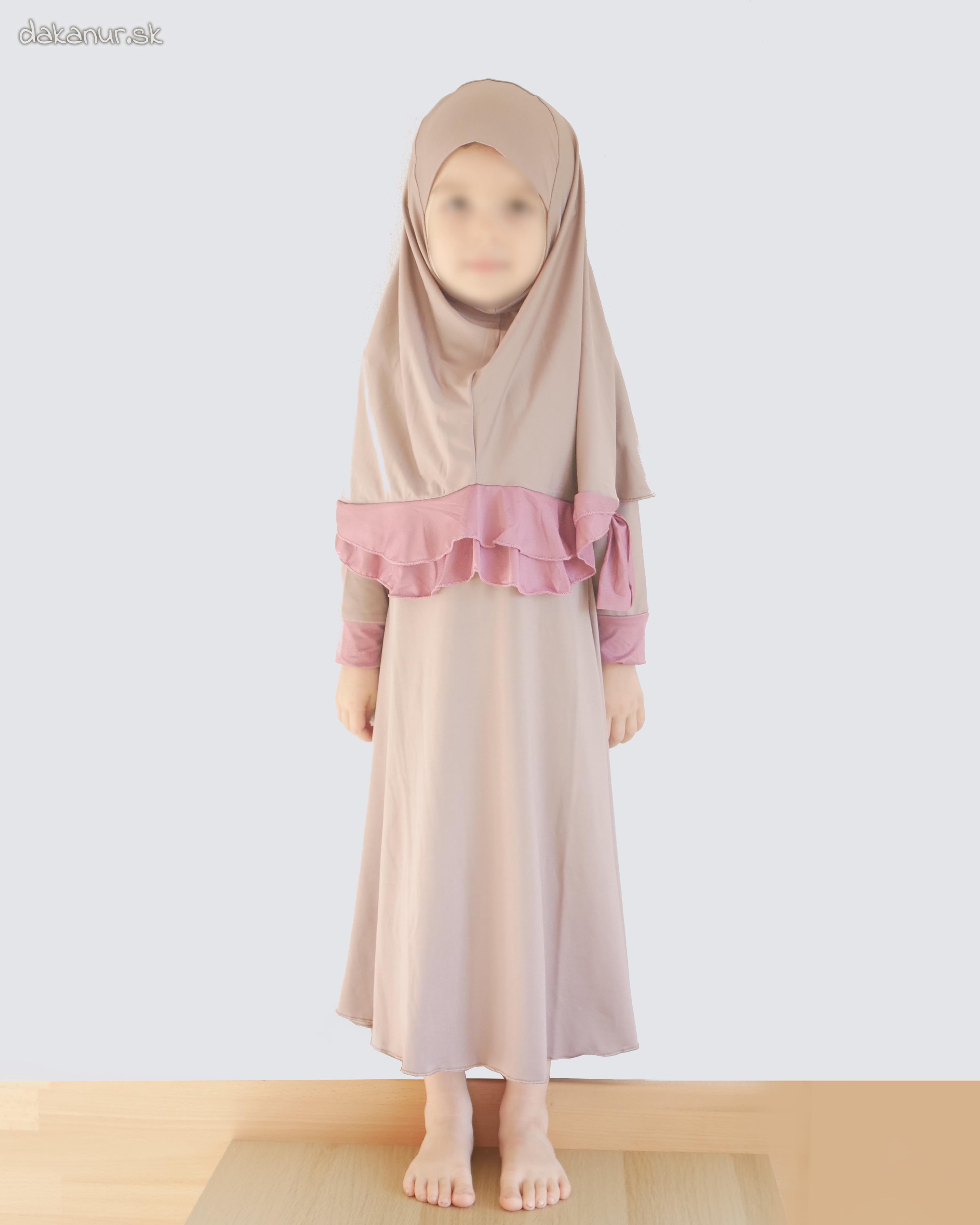 Detské staroružové šaty s hijábom