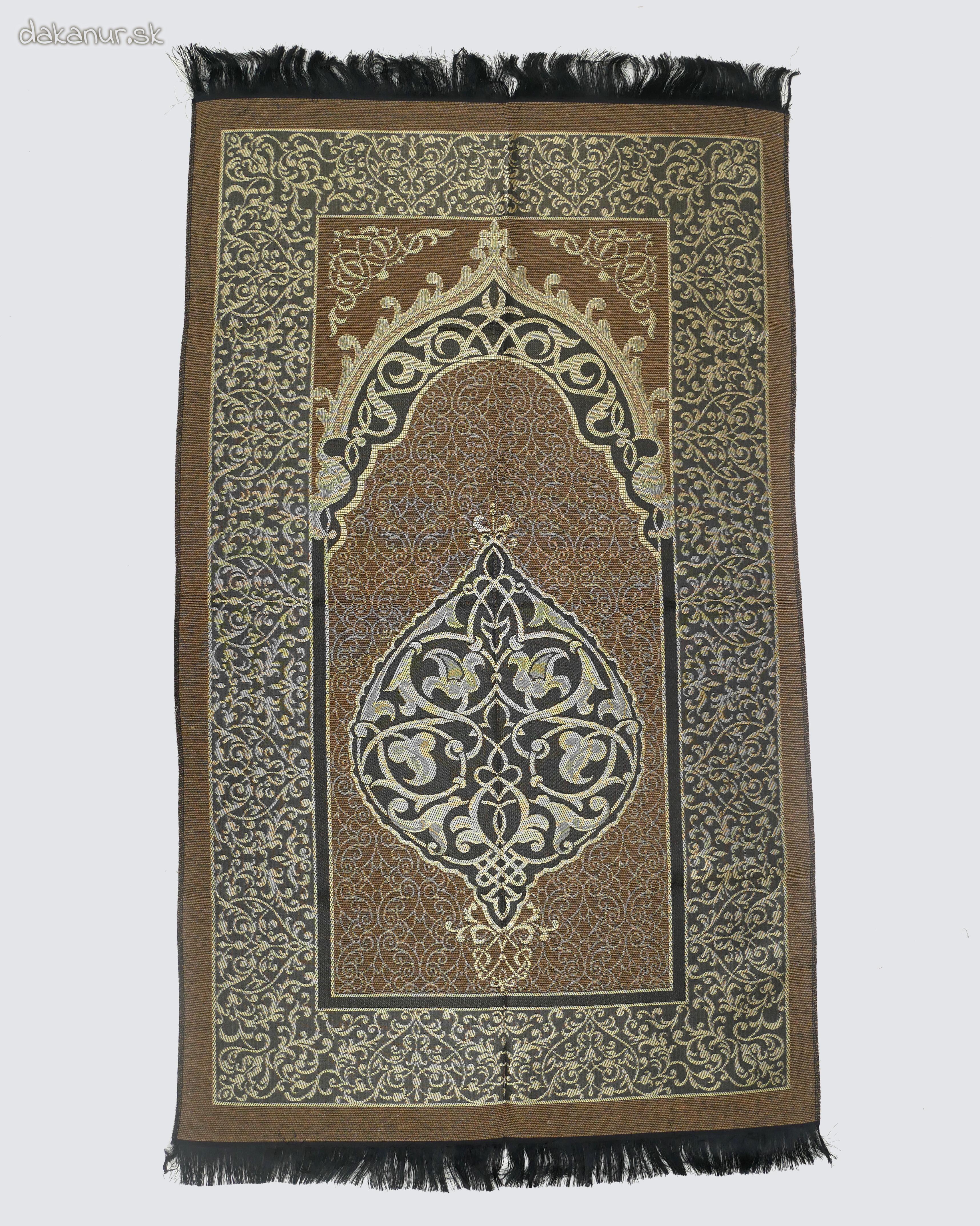 Islamský modlitebný koberec zlato hnedý