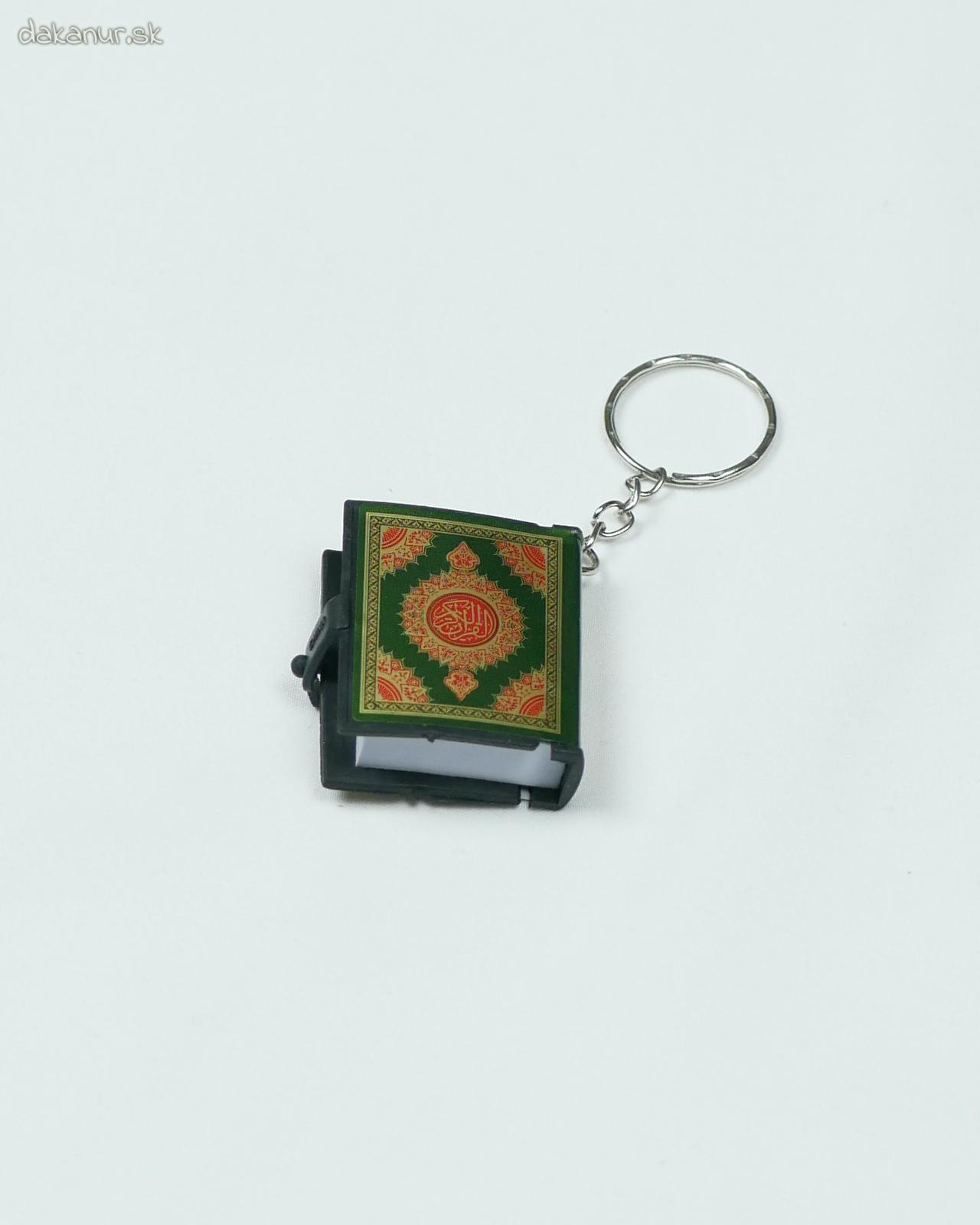 Prívesok mini arabský Korán zeleno-červený