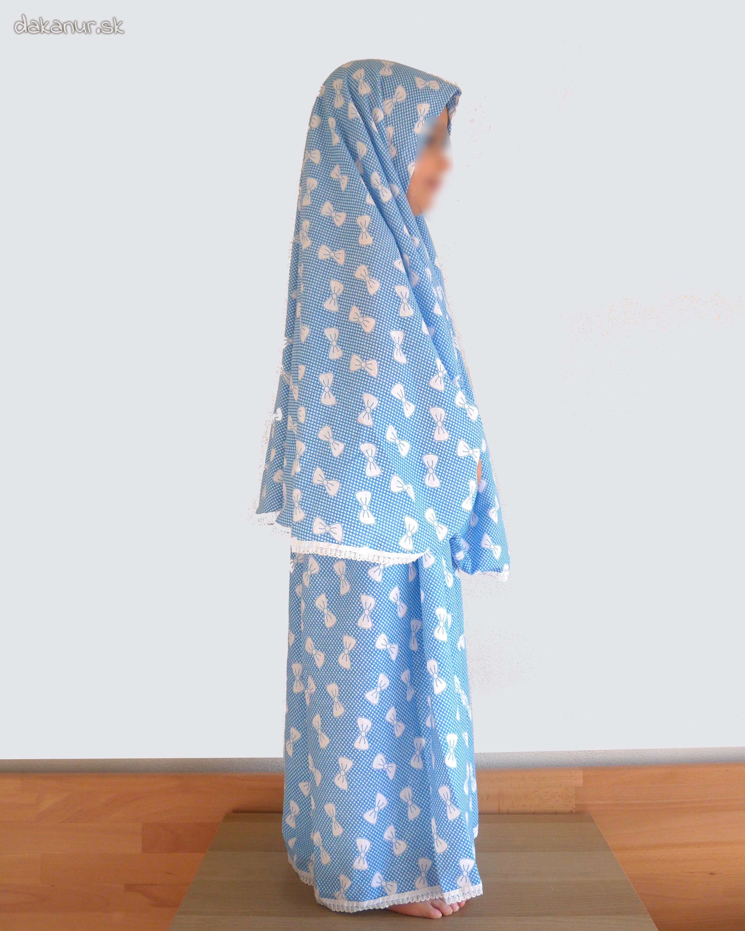 Modré dievčenské modlitebné šaty