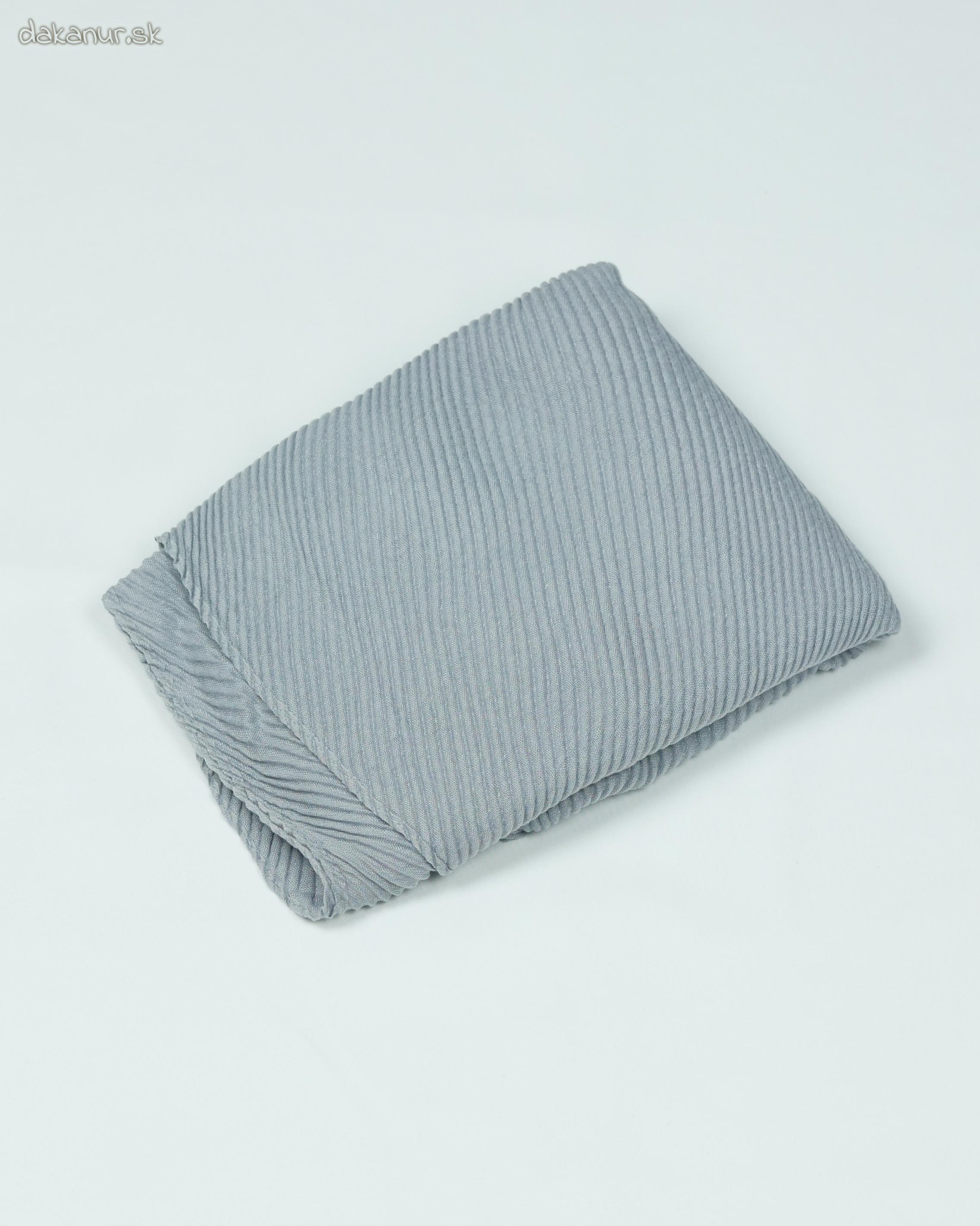 Skladaný bavlnený šedý šál