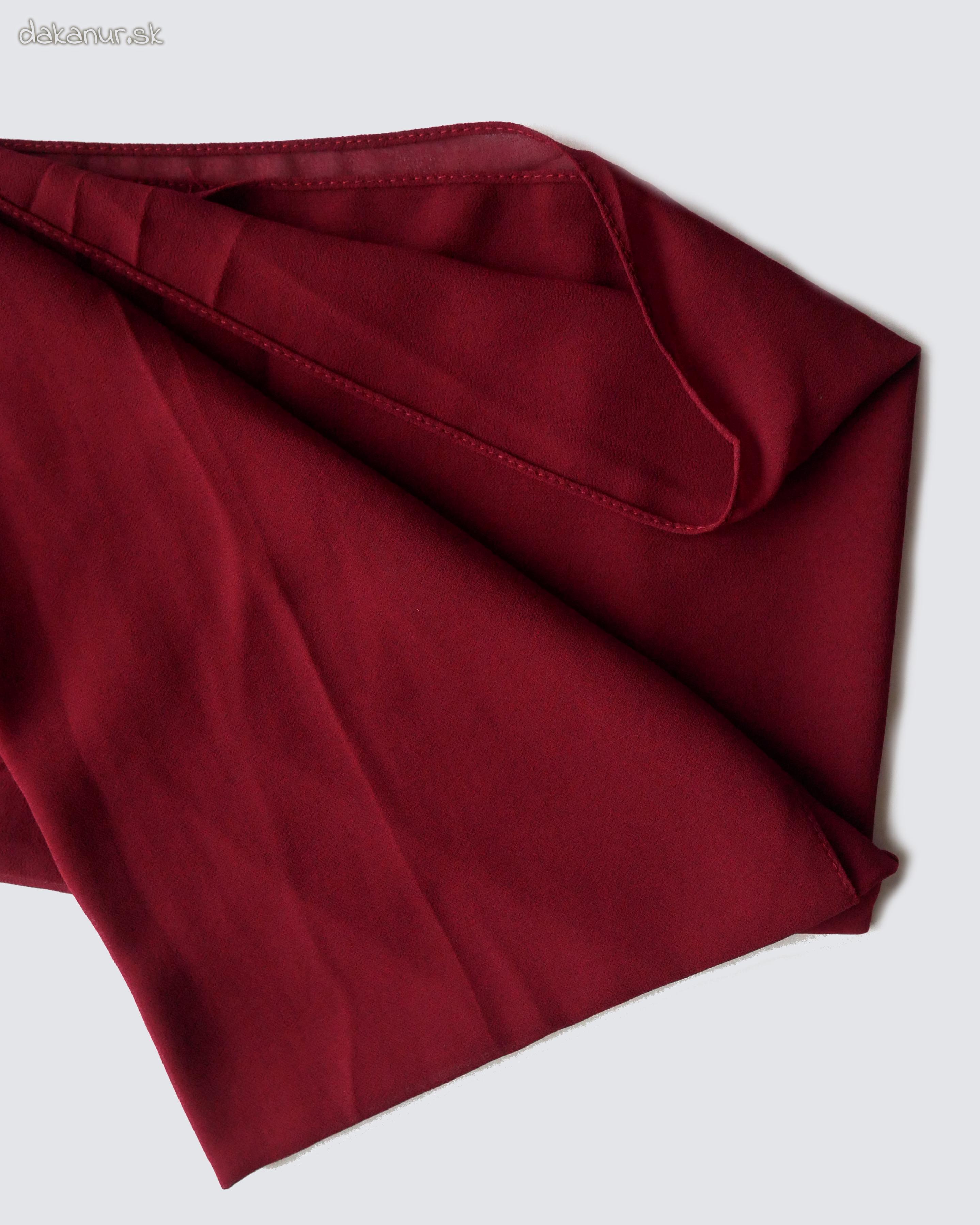 Šifónový bordovo červený šál, hijáb
