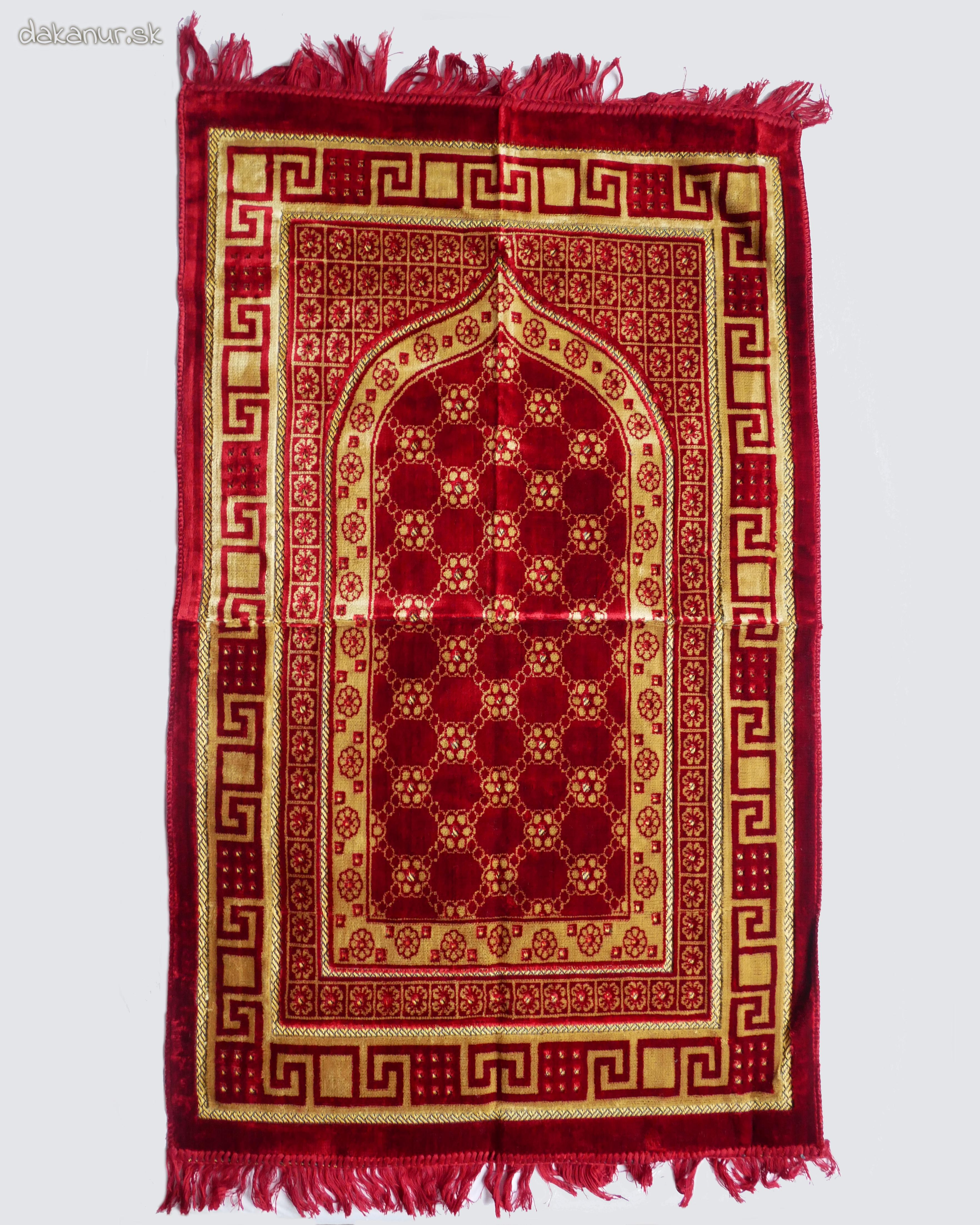 Červený hrubší modlitebný koberec