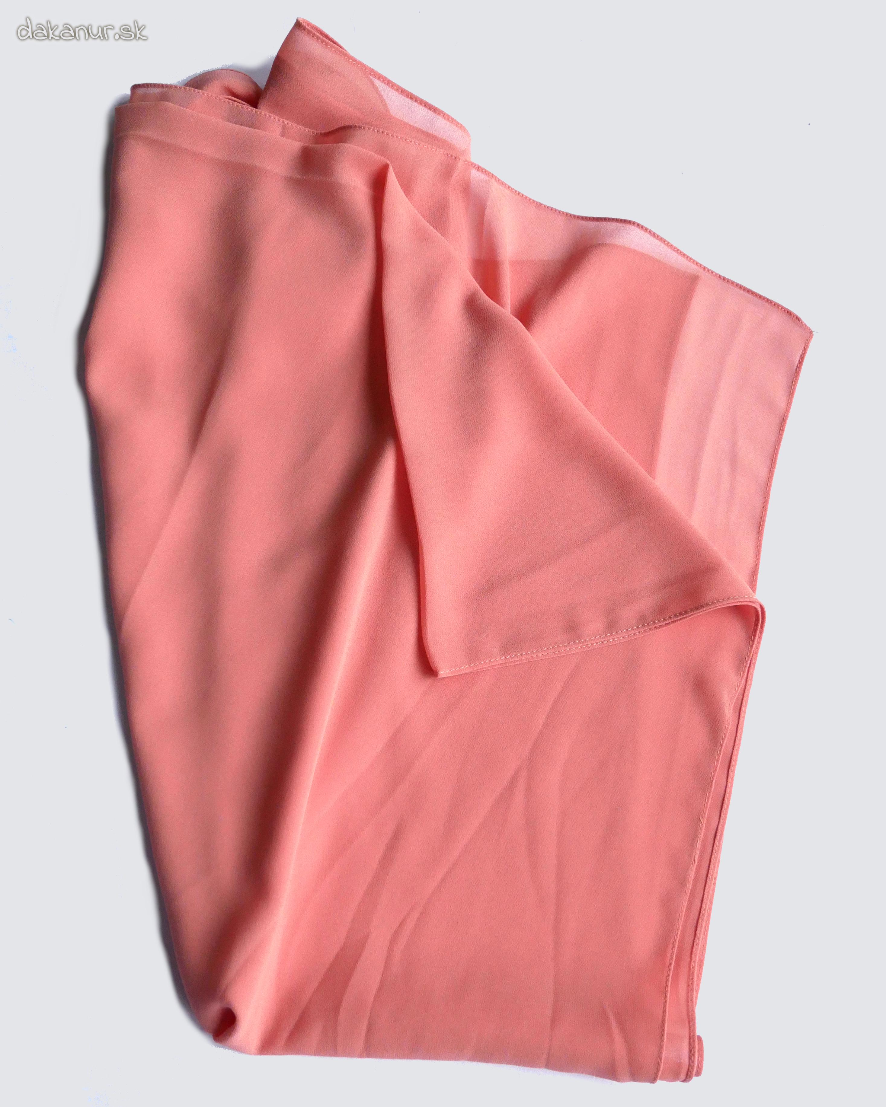 Marhuľový ružovkastý šifónový šál
