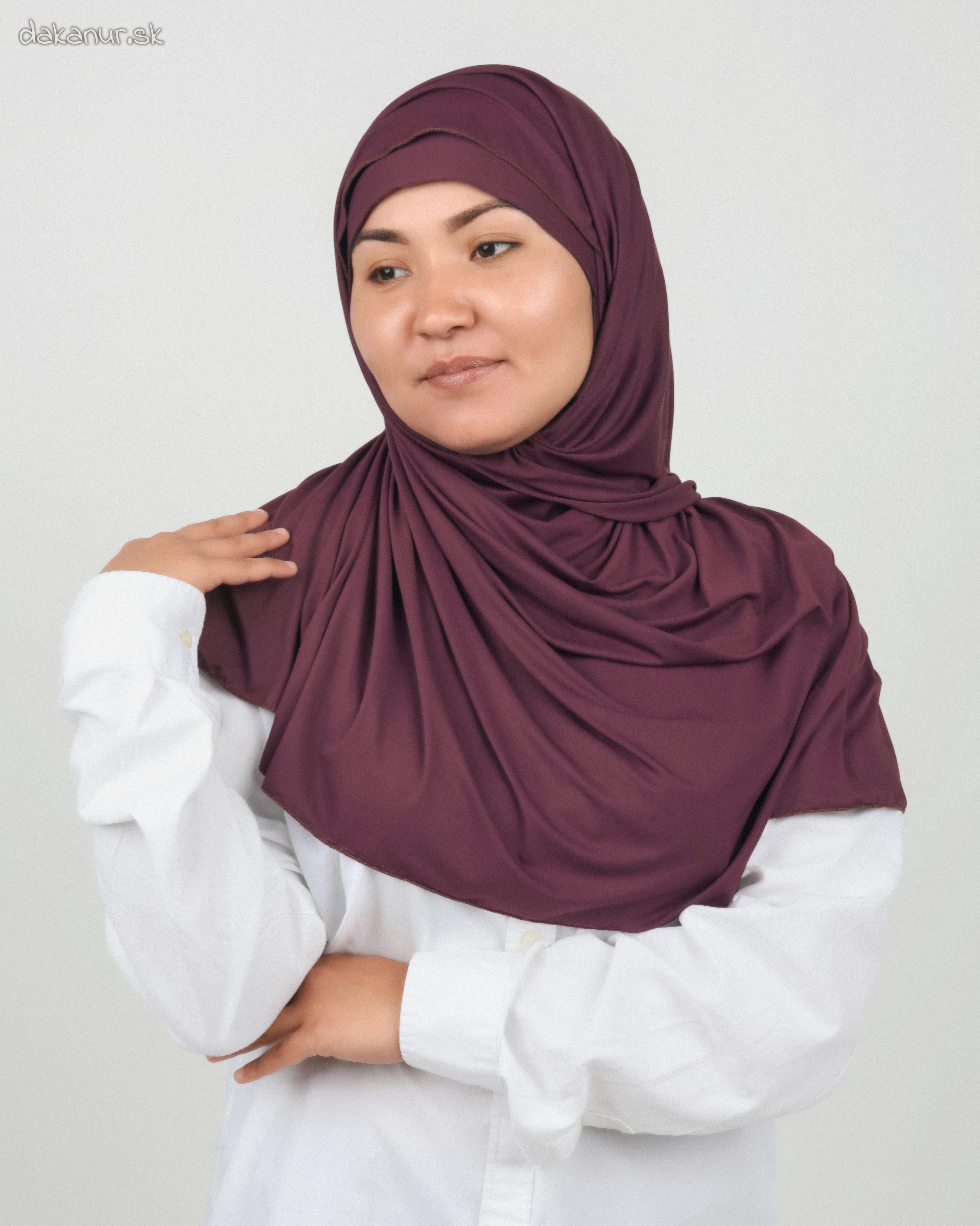 Hijáb bordový s "čiapočkou"