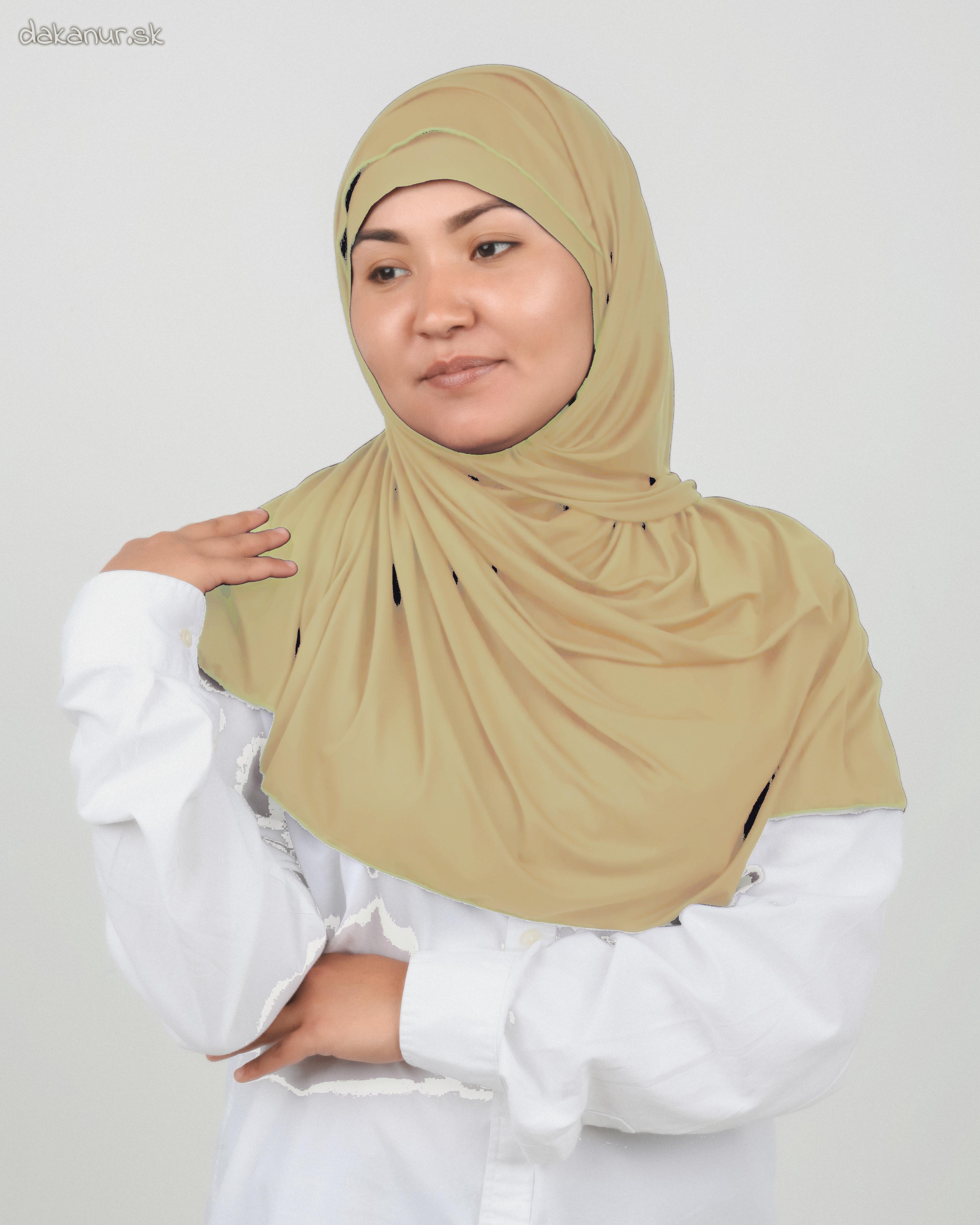 Hijáb krémový s "čiapočkou"