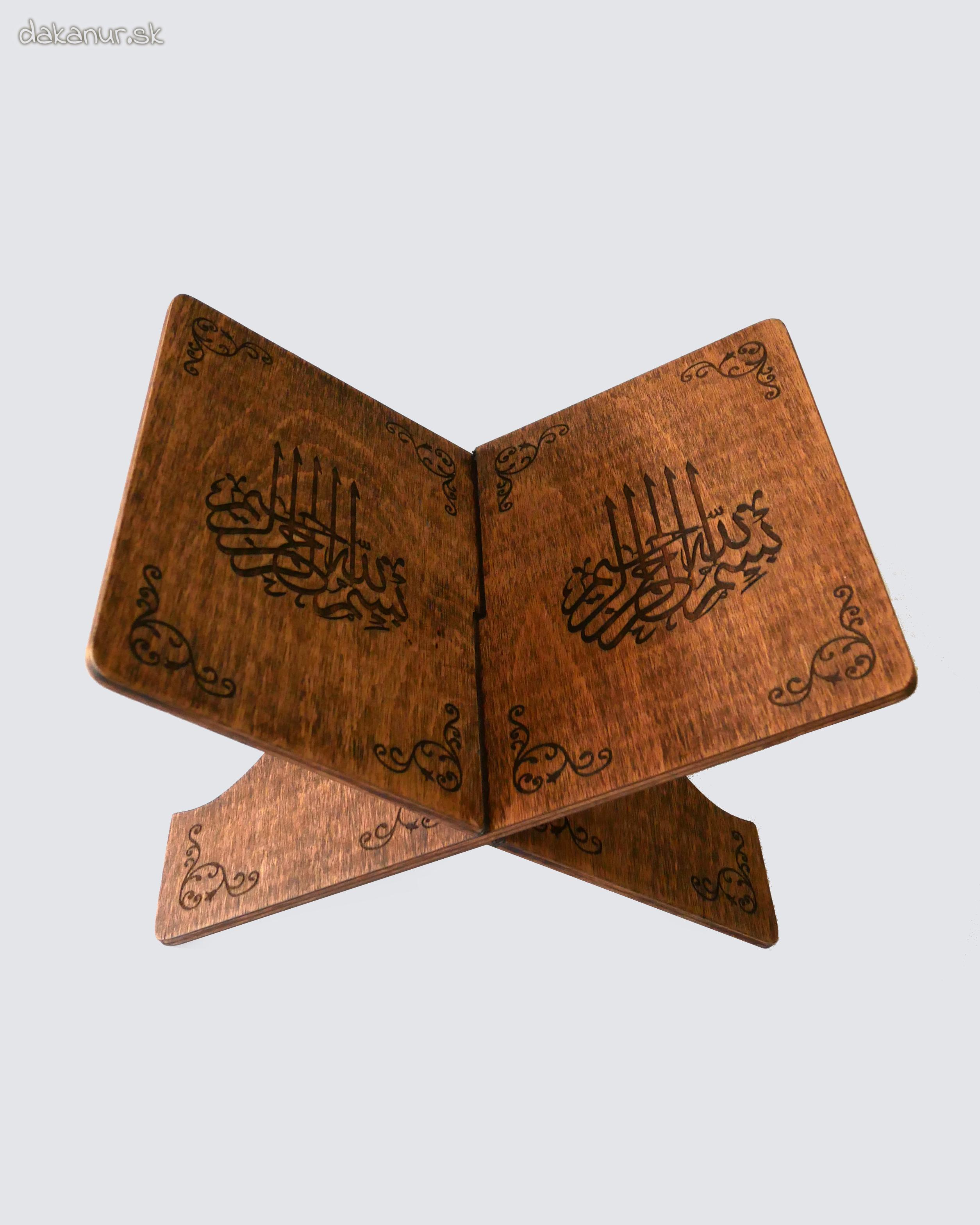 Stojan pod Korán, veľký, tmavý, kaligrafia