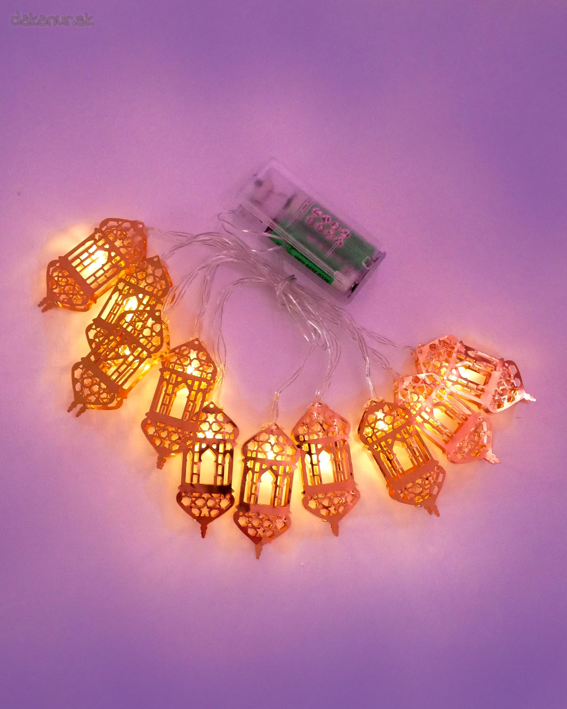 Žlté ramadánové svetielka LED lampášiky