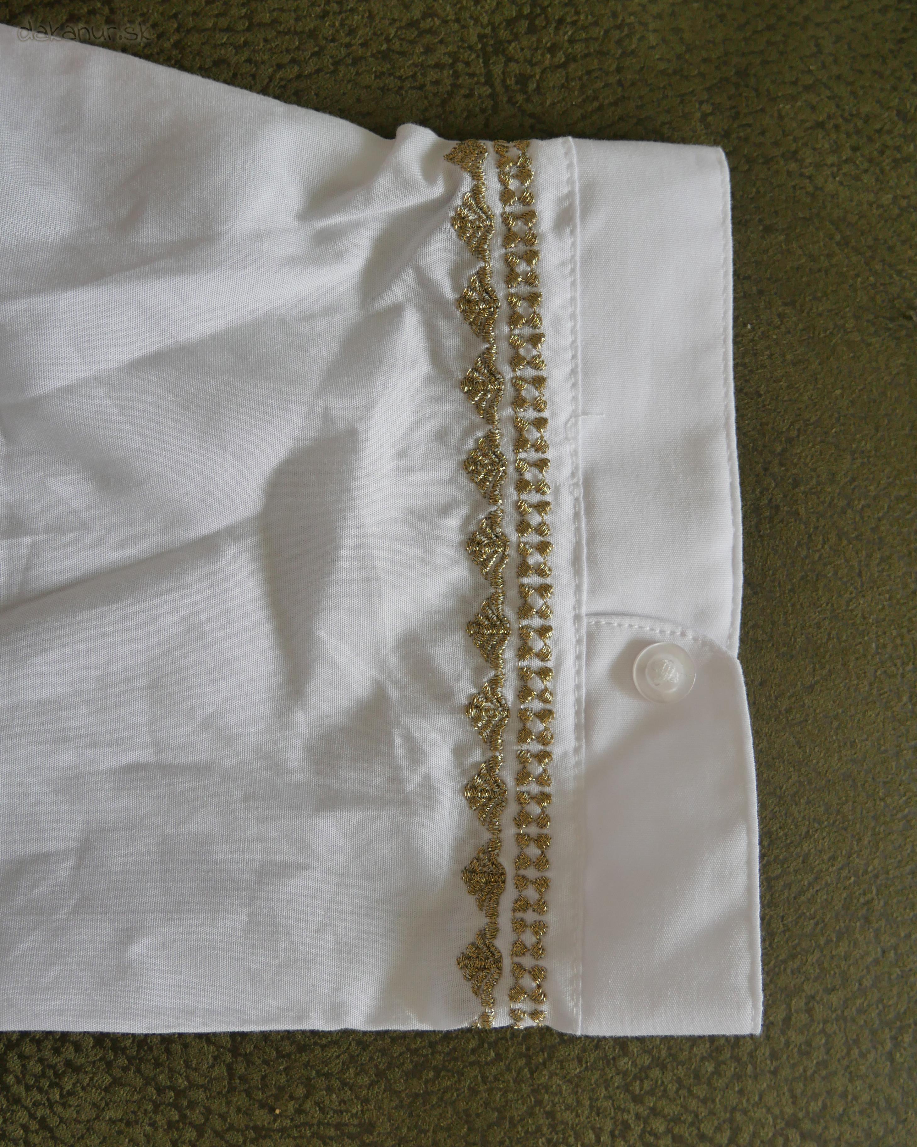 Biela vyšívaná bavlnená kurta, jubba, thobe orient