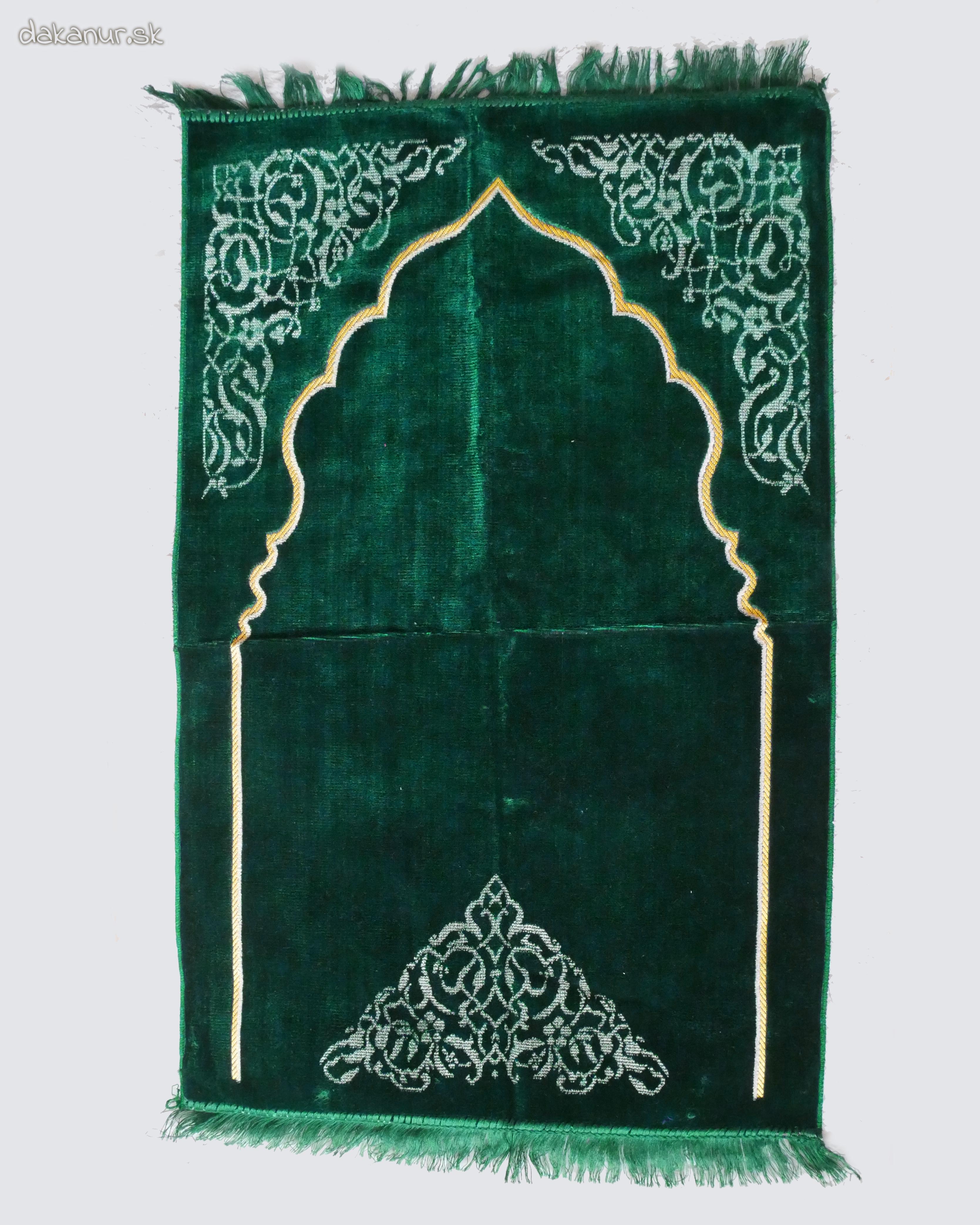 Smaragdovo zelený hrubší modlitebný koberec