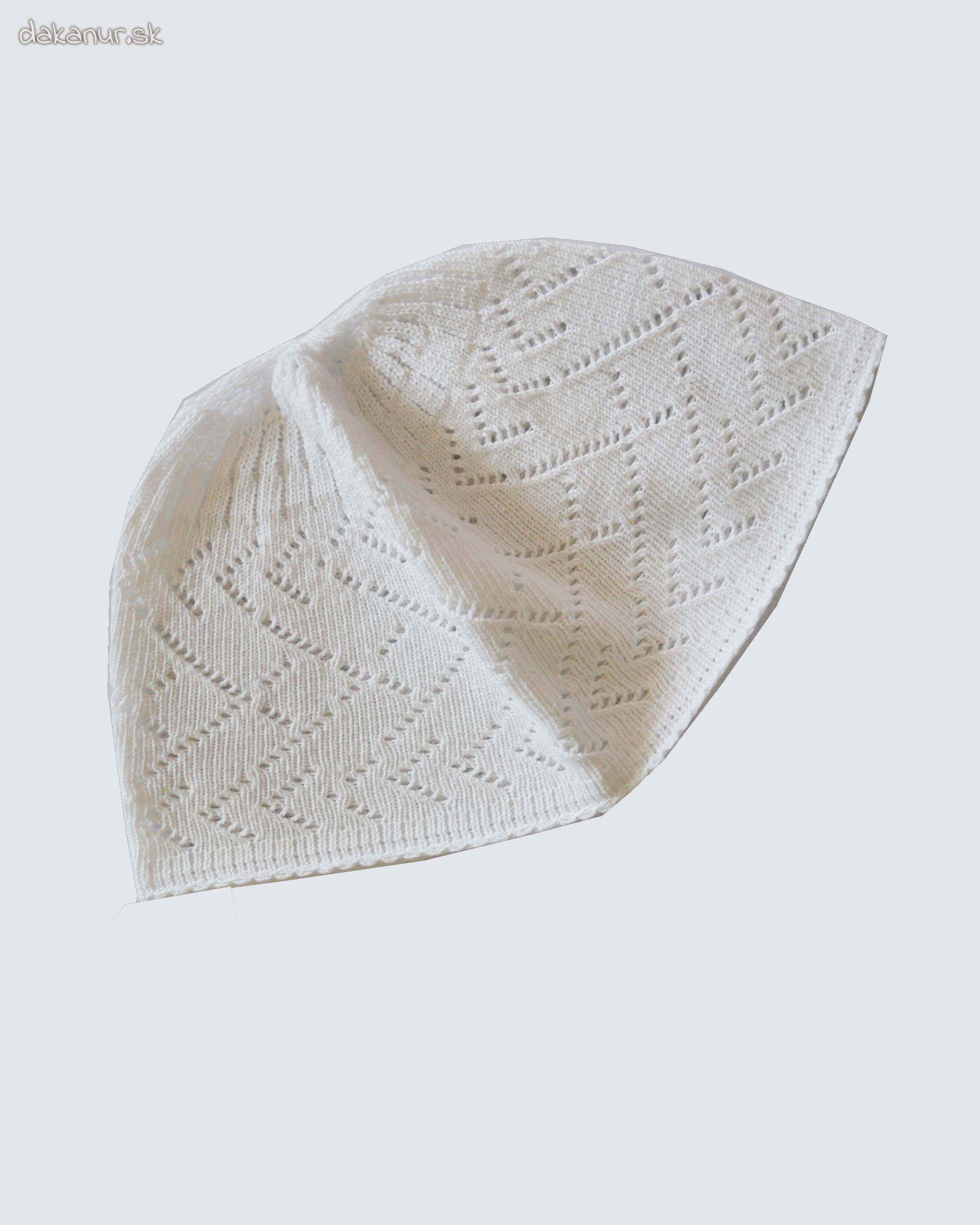 Biela vzorovaná pánska islamská čiapka