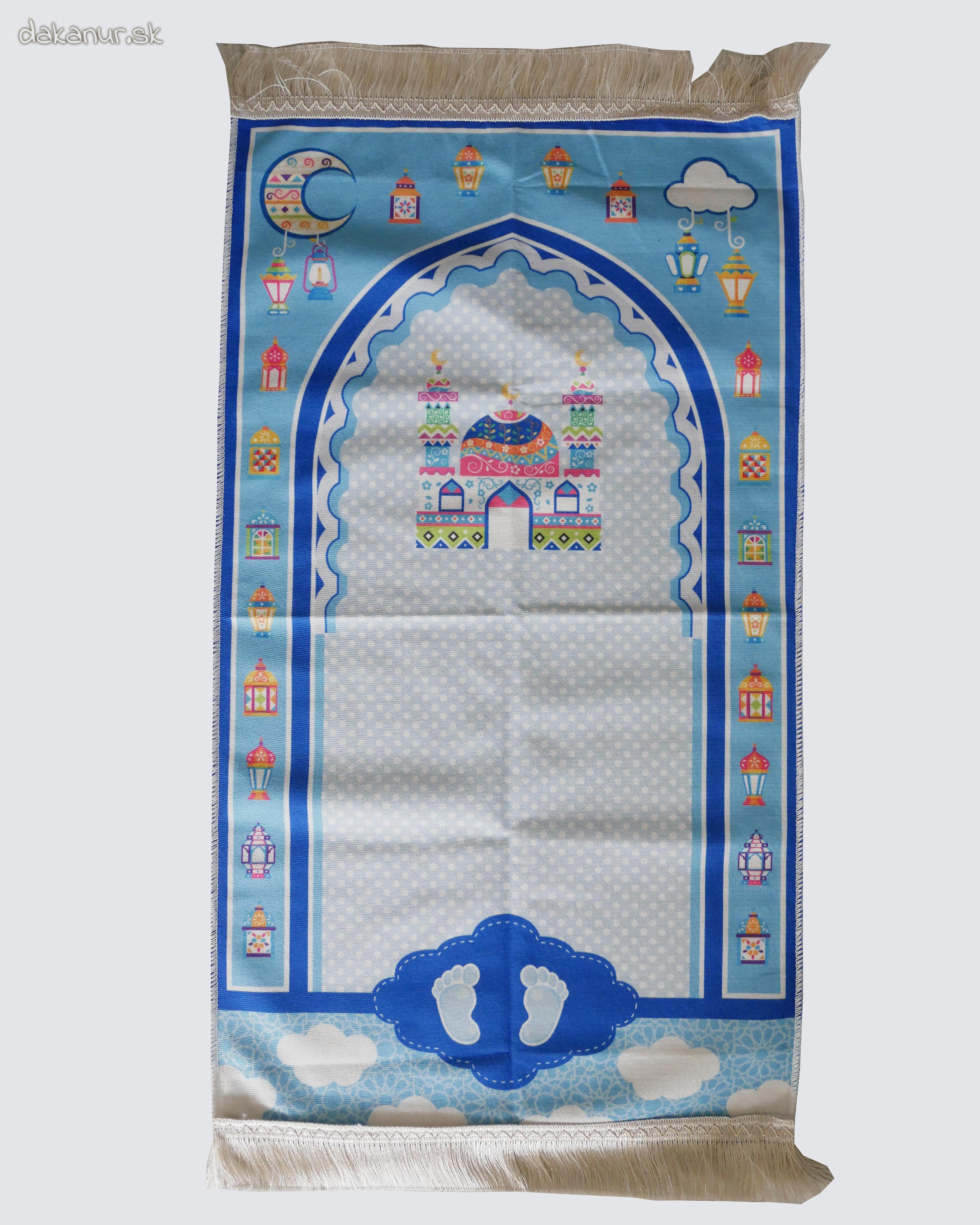 Modrý modlitebný koberček mešita, labky