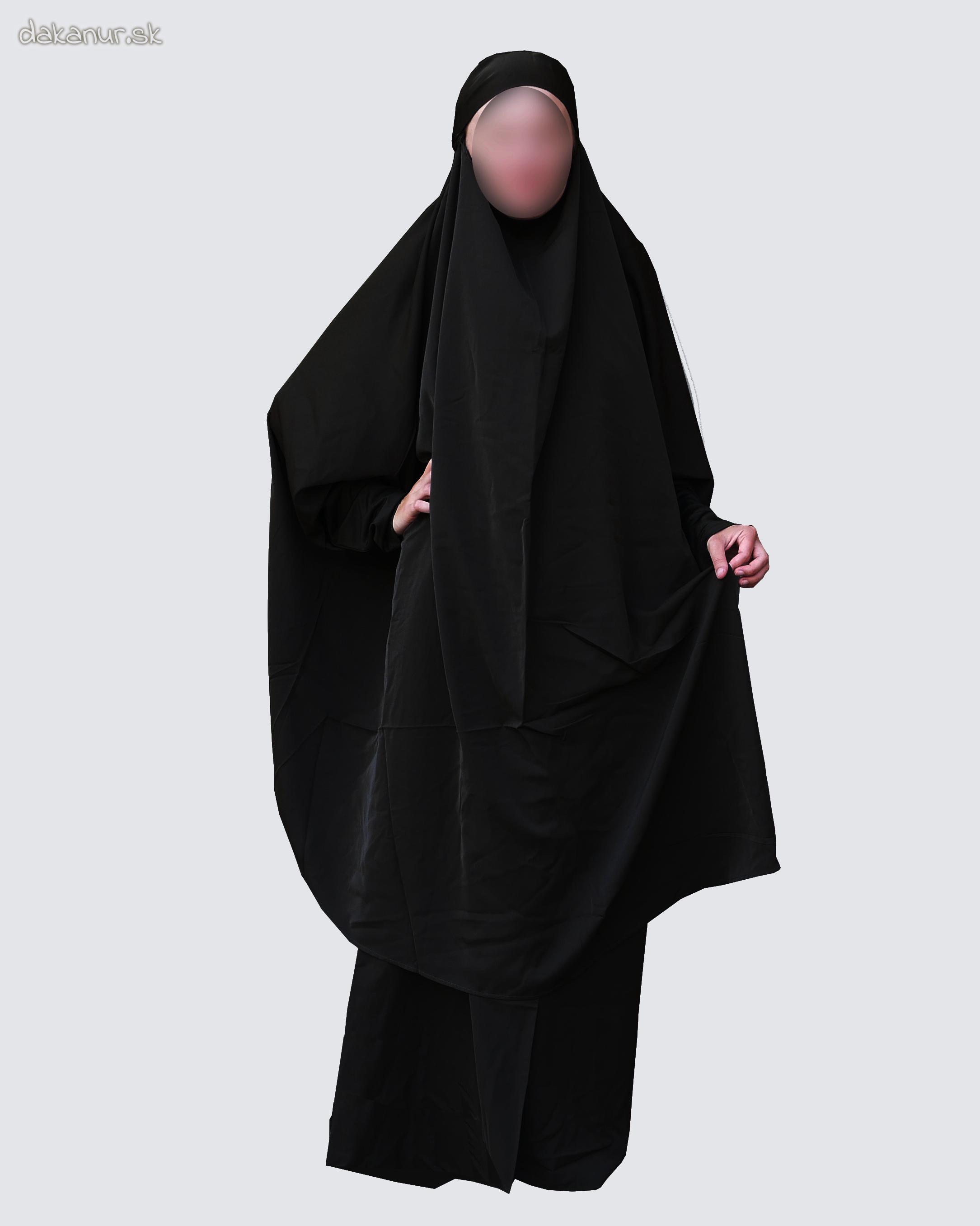 Čierny jilbab - set
