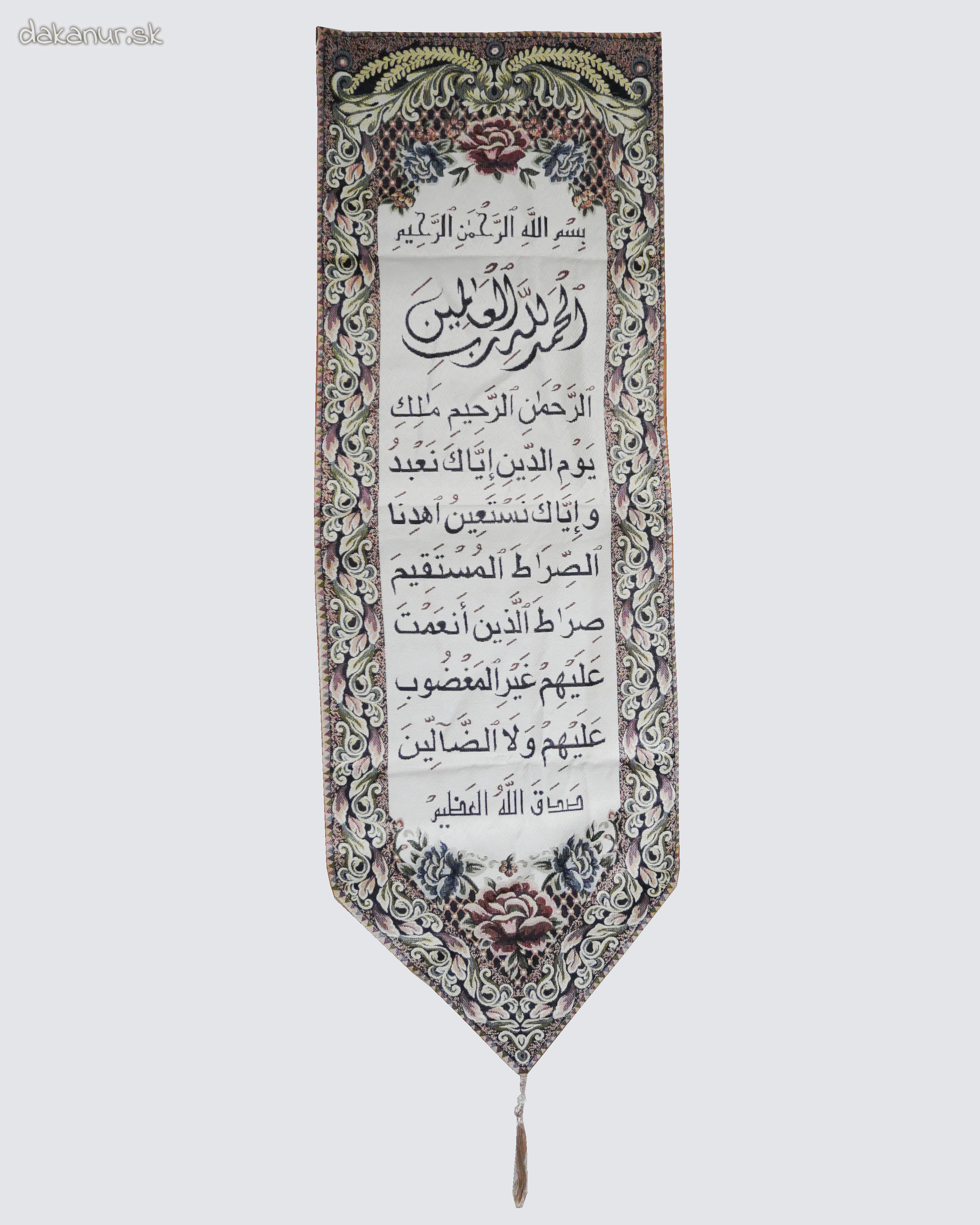 Gobelín, islamská kaligrafia - Al Fátiha