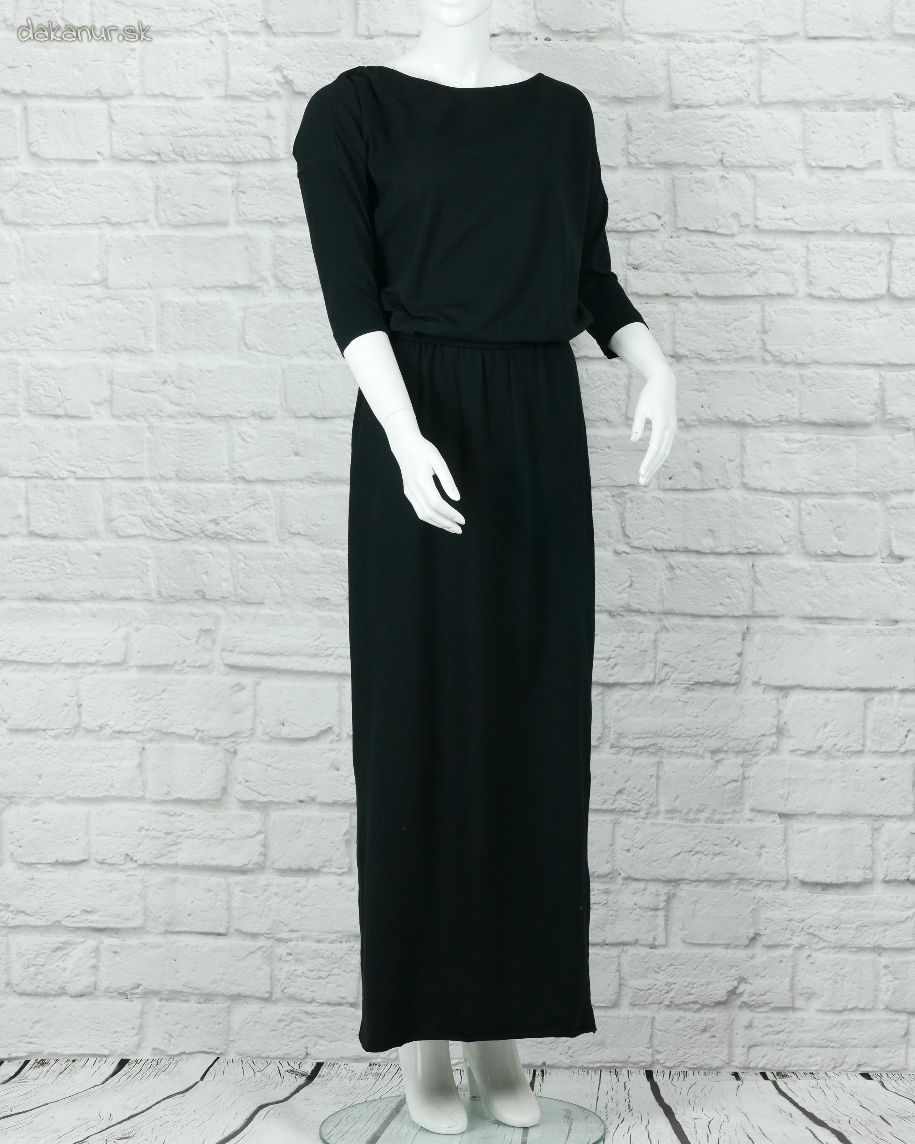 Čierne bavlnené šaty s opaskom
