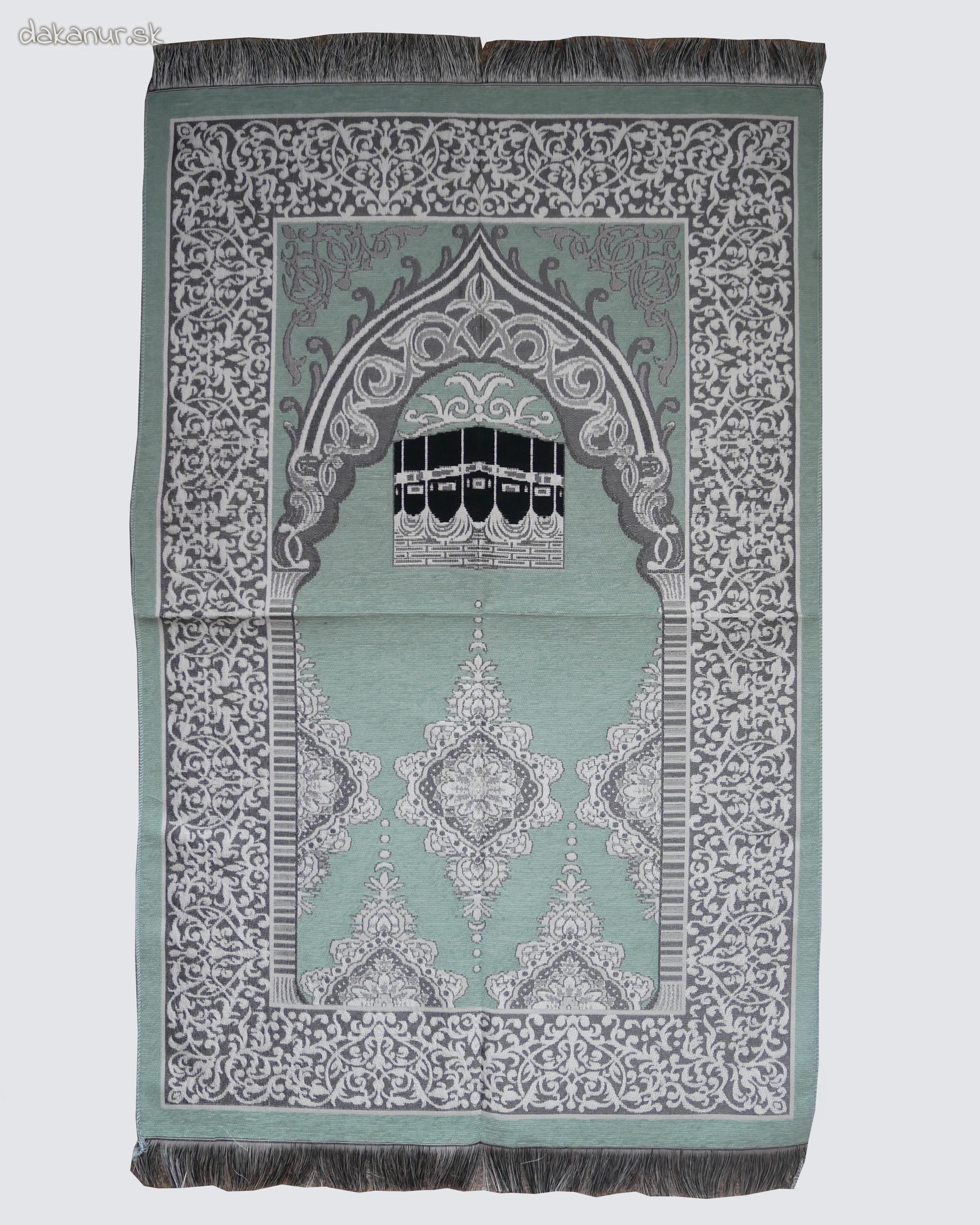 Islamský mentolový modlitebný koberec Kába, Mekka