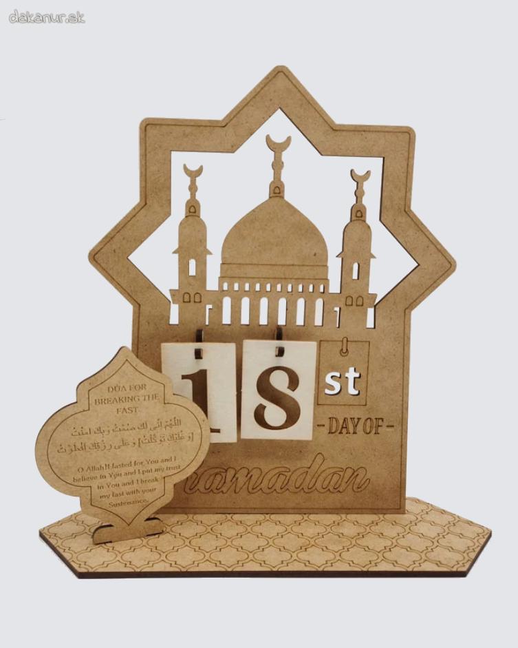 Drevený ramadánový kalendár hviezda