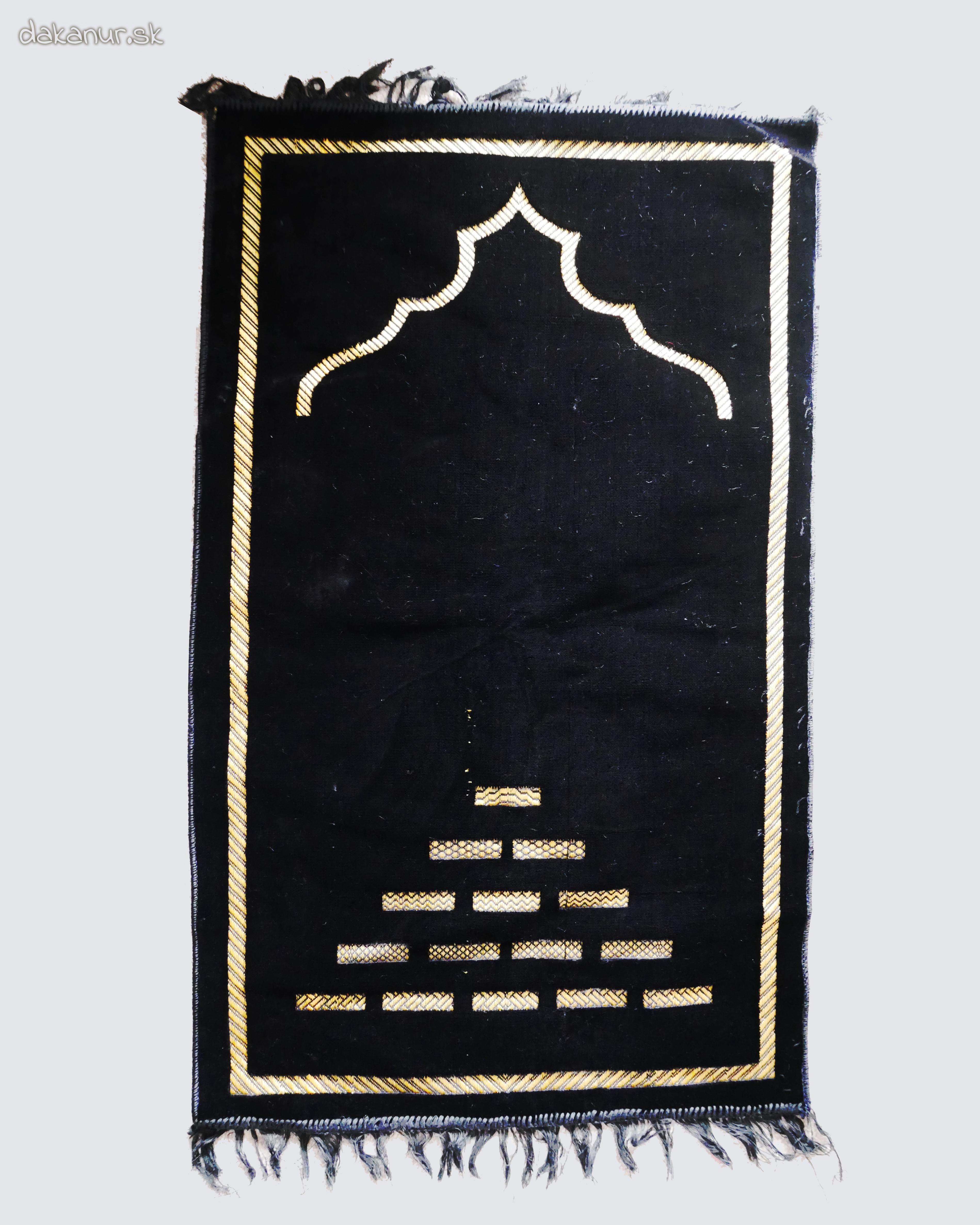 Čierny stredne hrubý modlitebný koberec