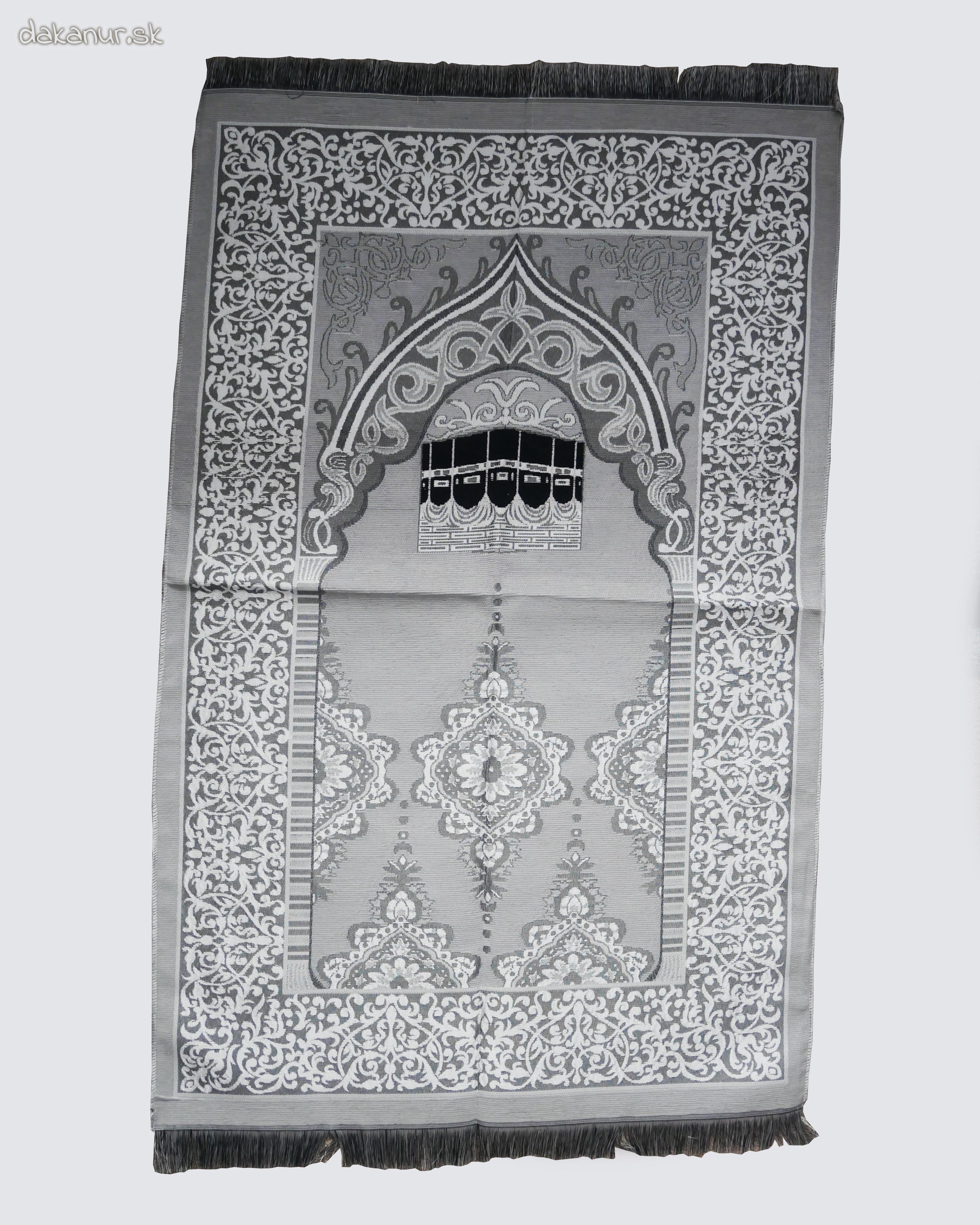 Islamský sivý modlitebný koberec Kába, Mekka