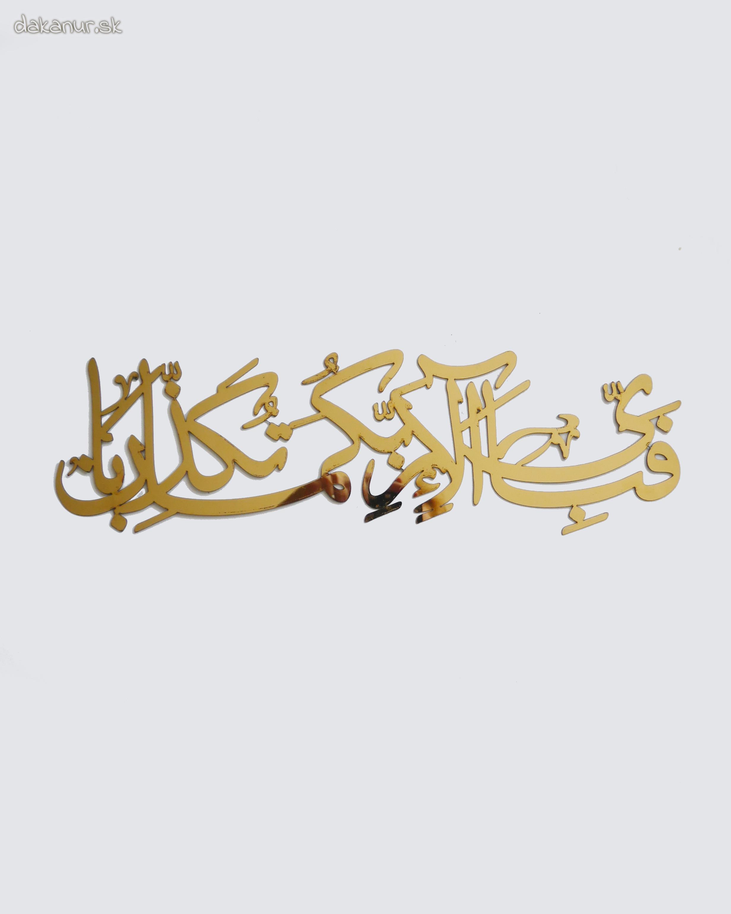 Kaligrafia Taqaball Llahu, zlatá