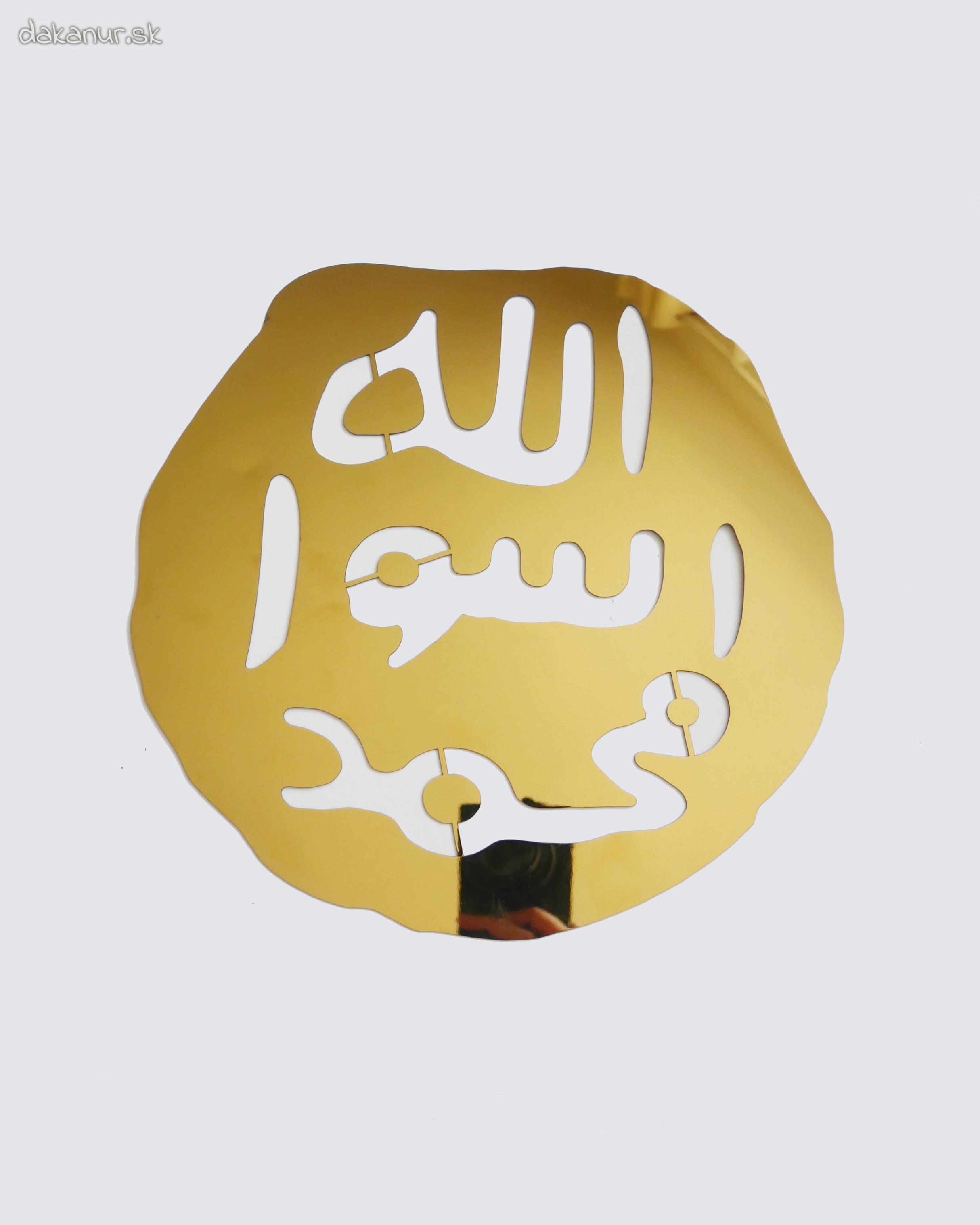 Kaligrafia Muhammad plná, zlatá