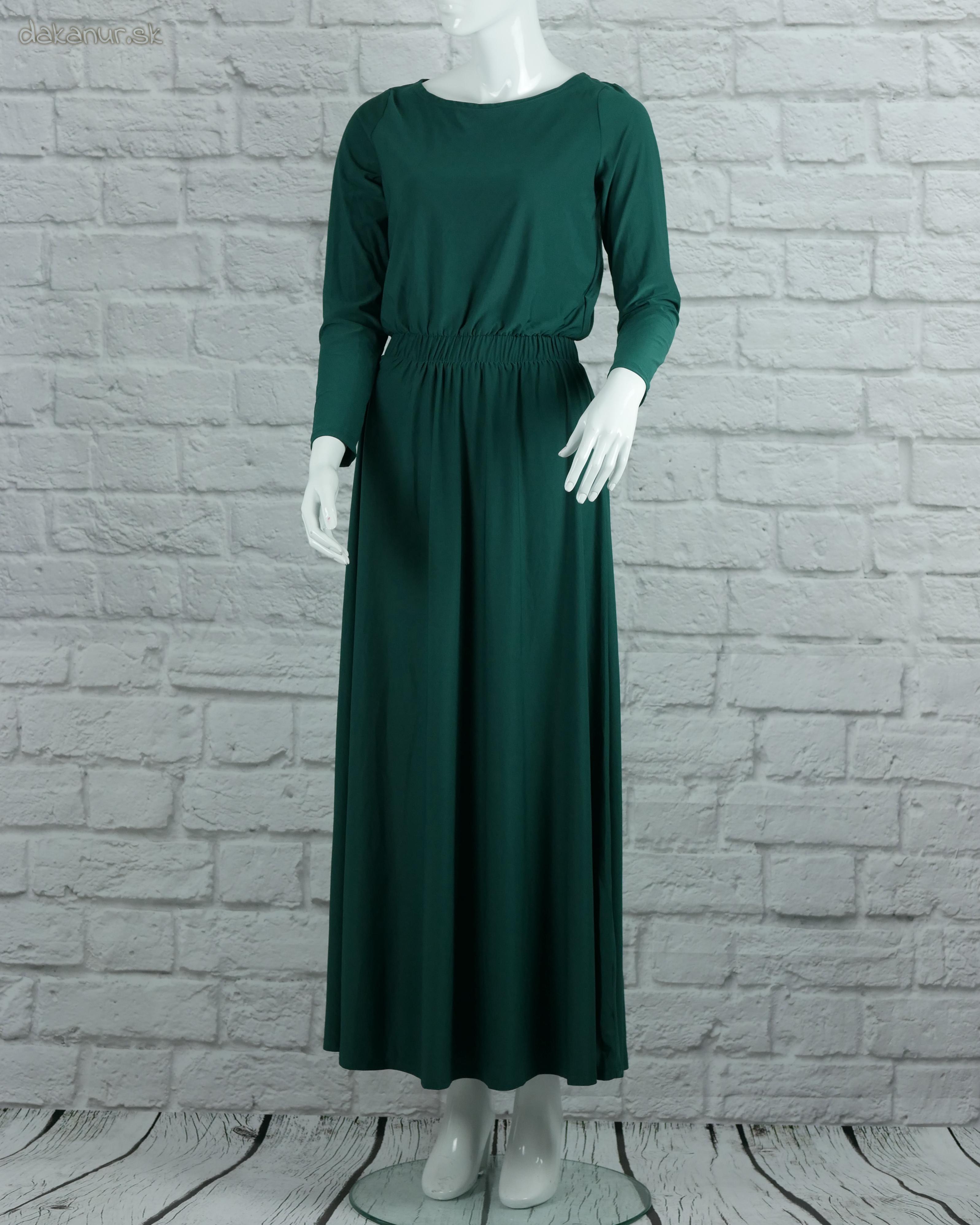 Smaragdovozelené elastické šaty