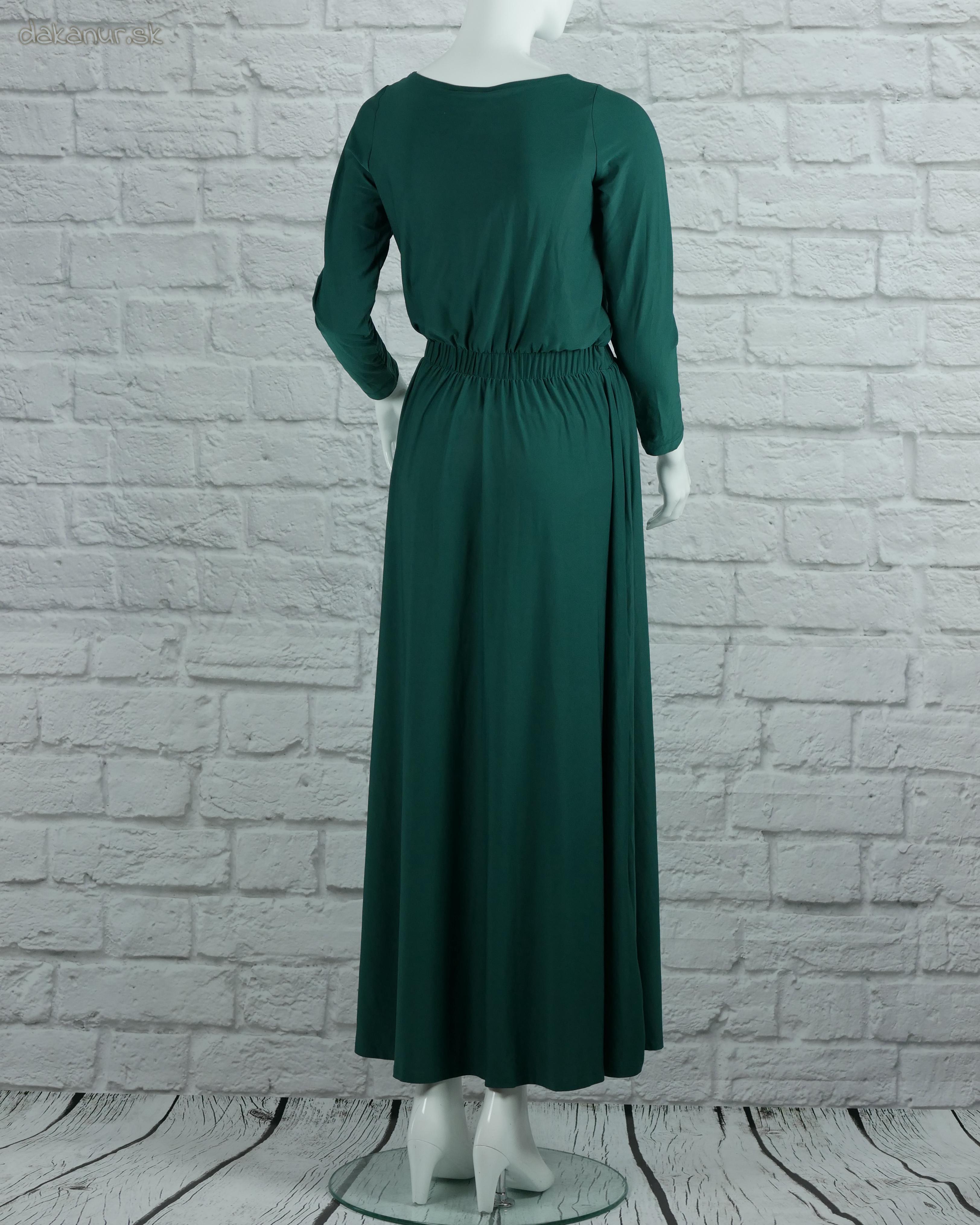 Smaragdovozelené elastické šaty