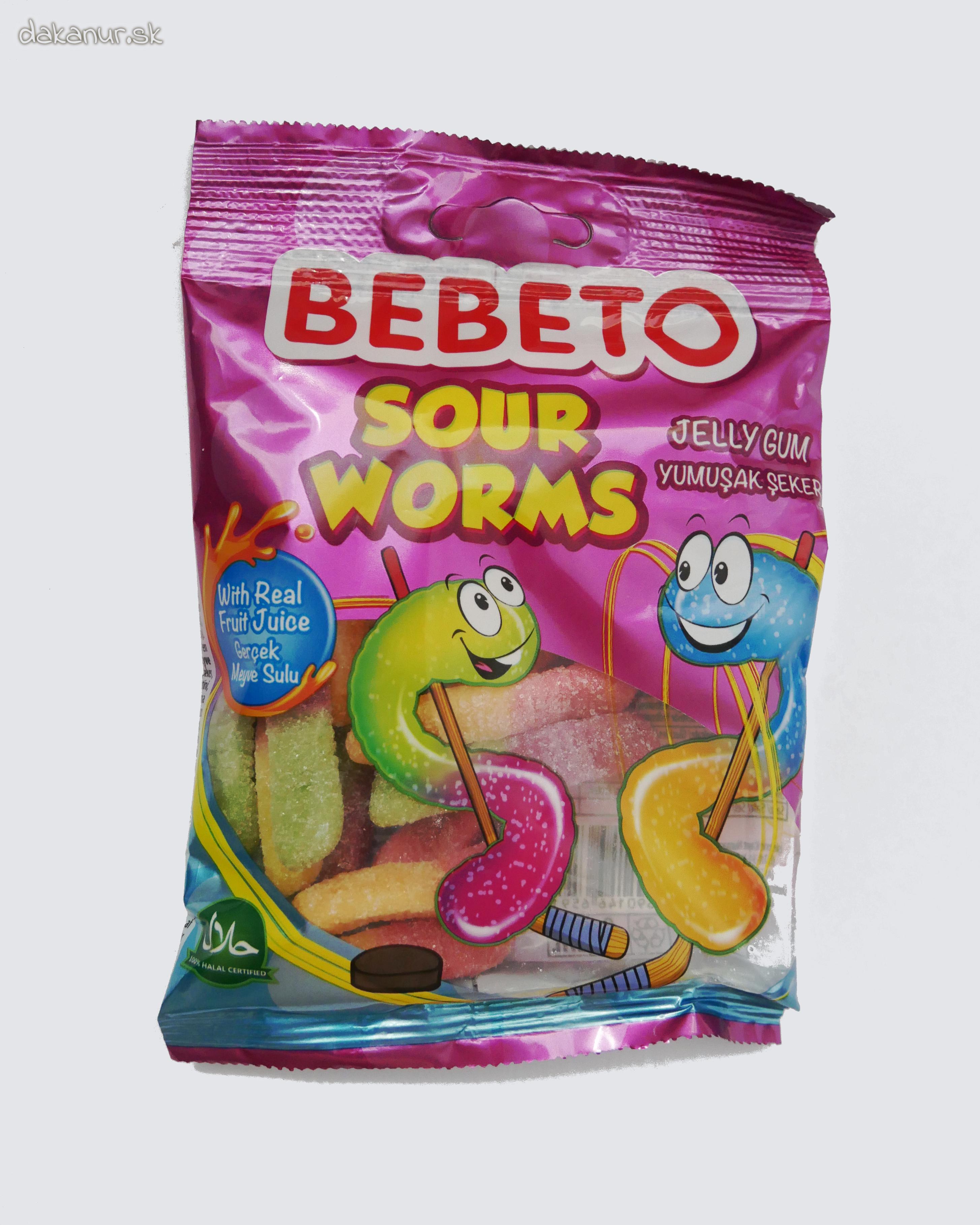 Želé halal cukríky bebeto Worms 80g